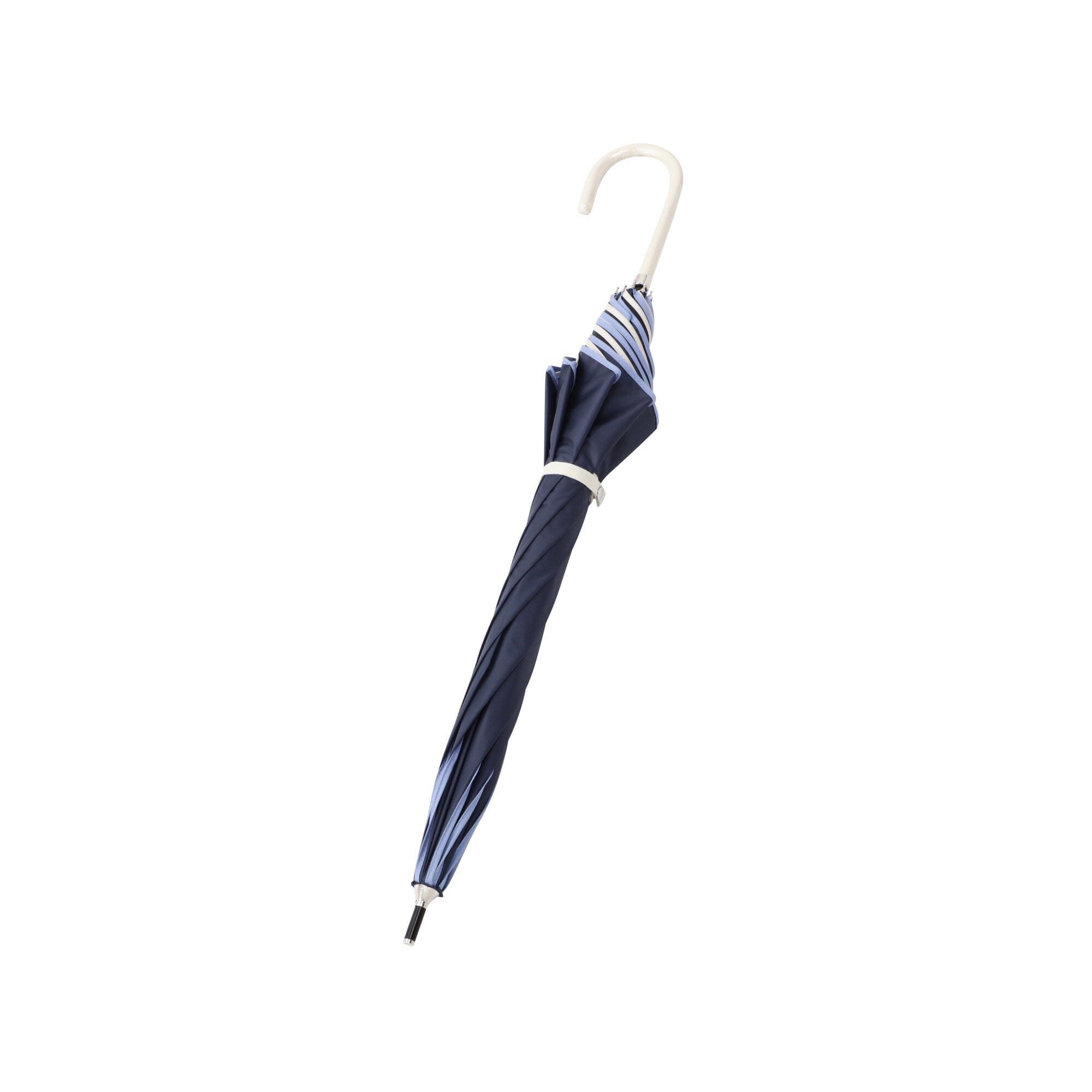 Bicolor Piping Long Umbrella 50cm Navy Blue - Stylish Waterproof Rain Umbrella for Men & Women, Perfect for Outdoor Walking, Commuting and Travel
