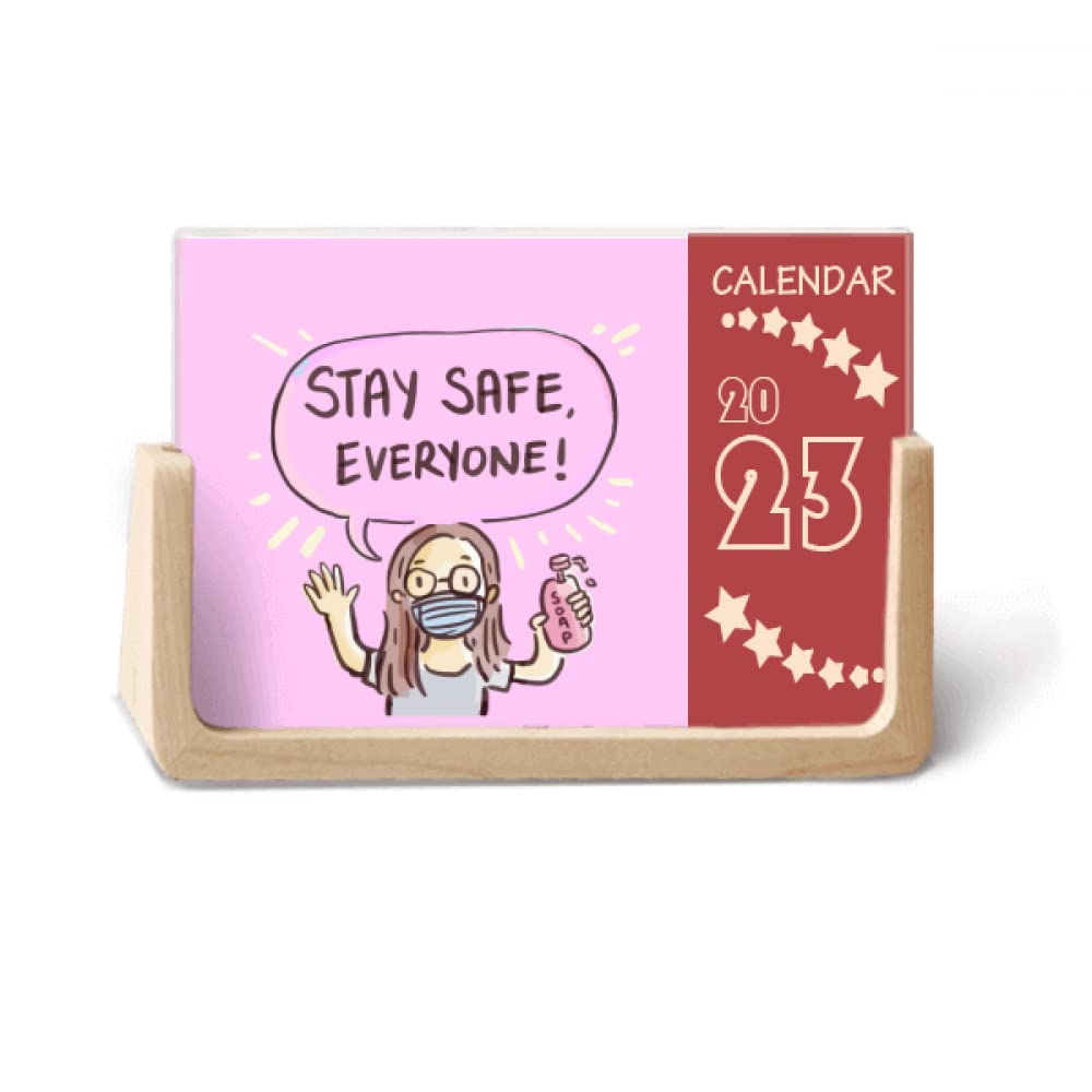 2023 Stay Safe Face Shield Respirator Desk Calendar - Stylish Desktop Decoration for Office, Home & School | Motivational Daily Planner & Pandemic Safety Reminder