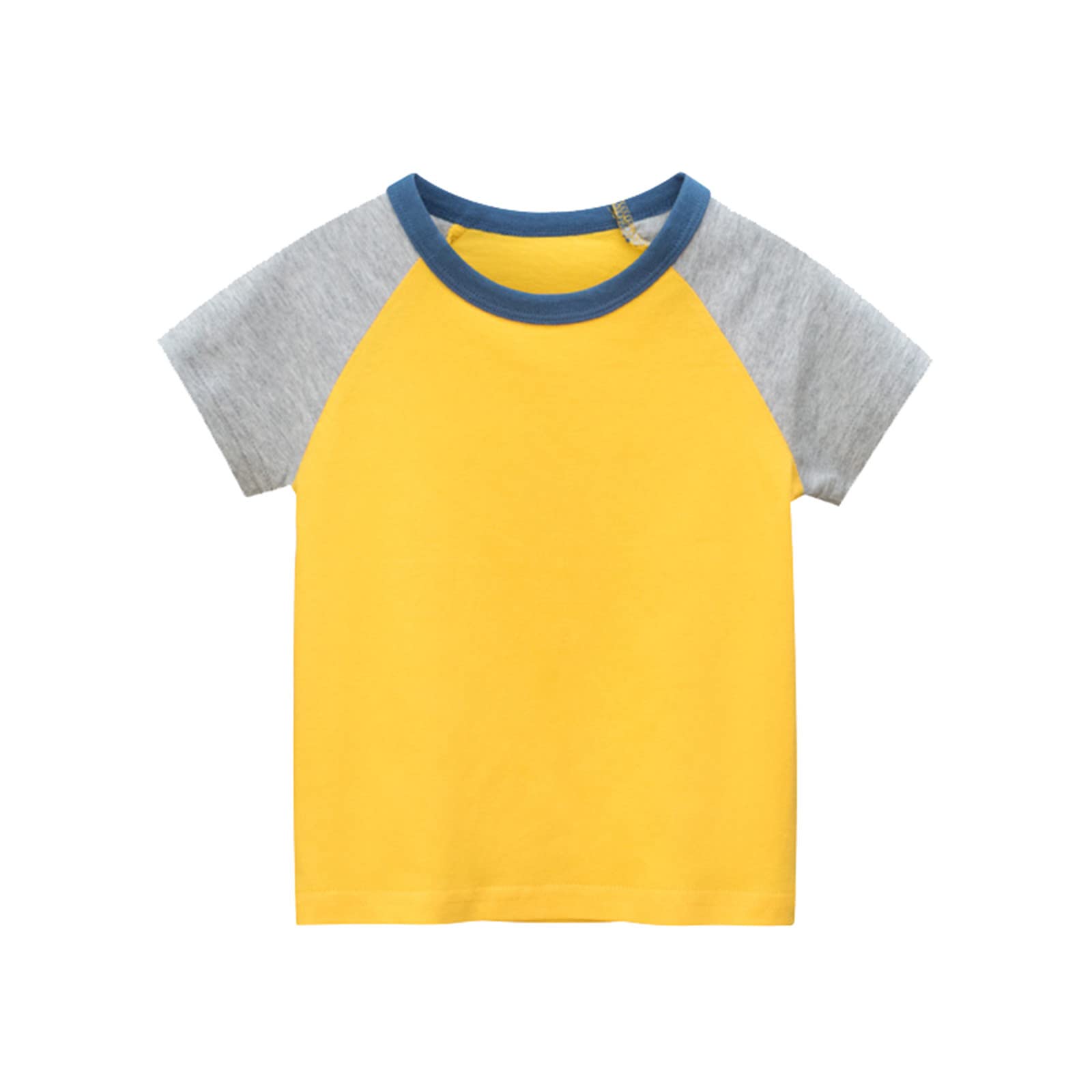Toddler Short Sleeve Color Block T-Shirt for Boys & Girls - Basic Casual Solid Color Tee for Kids - Perfect for Playdates, Preschool & Everyday Wear