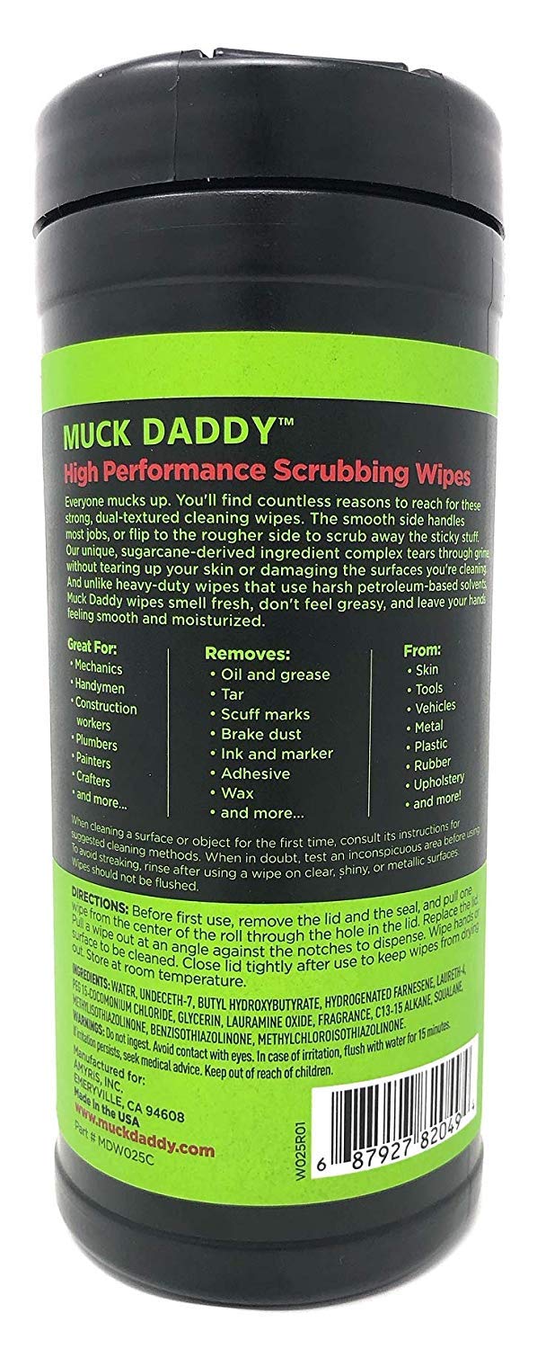 Premium Shop Towels for Hands & Surfaces - 25 Count Large Fast Absorbing Wipes Canister, Fresh Scent (Case of 12) - Ideal for Automotive, Workshop & Household Cleaning
