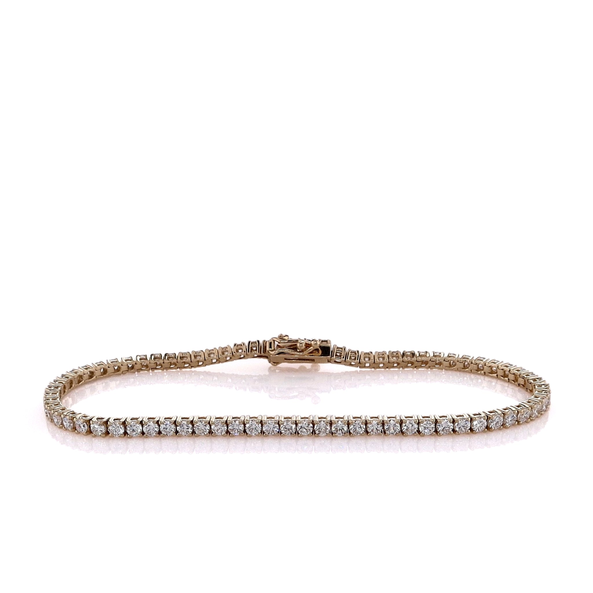 14K Yellow Gold 3.13 Carat Diamond Tennis Bracelet for Women - Elegant Stackable Jewelry Gift for Anniversary, Wedding & Special Occasions