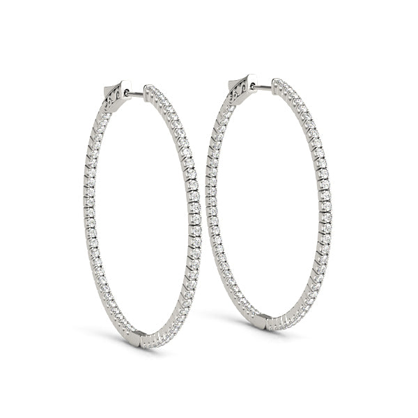 0.75 Inch 4 Prong Round Hoop Earrings - Complete 1/2 Pair Set - Perfect for Everyday Wear, Parties & Special Occasions