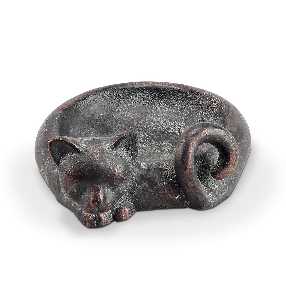 Sleepy Kitty Cat Jewelry Dish - Elegant Ceramic Ring Holder & Trinket Tray for Necklaces, Earrings, Watches - Perfect for Bedroom, Bathroom, Vanity & Gift Giving