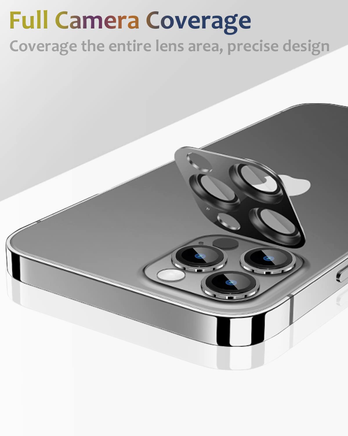 Premium Metal Camera Lens Protector for iPhone 13 Pro Max & iPhone 13 Pro - 9H Tempered Glass Anti-Scratch Anti-Explosion Black Cover - Perfect for Outdoor Adventures, Travel & Daily Protection