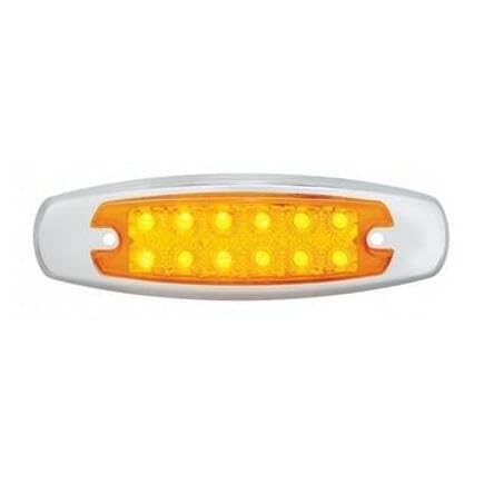 United Pacific 38305 Amber LED Clearance Marker Light - 12 LED Rectangle Design with Reflector for Trucks, Trailers & RVs - Durable Safety Lighting for Night Driving & Road Visibility