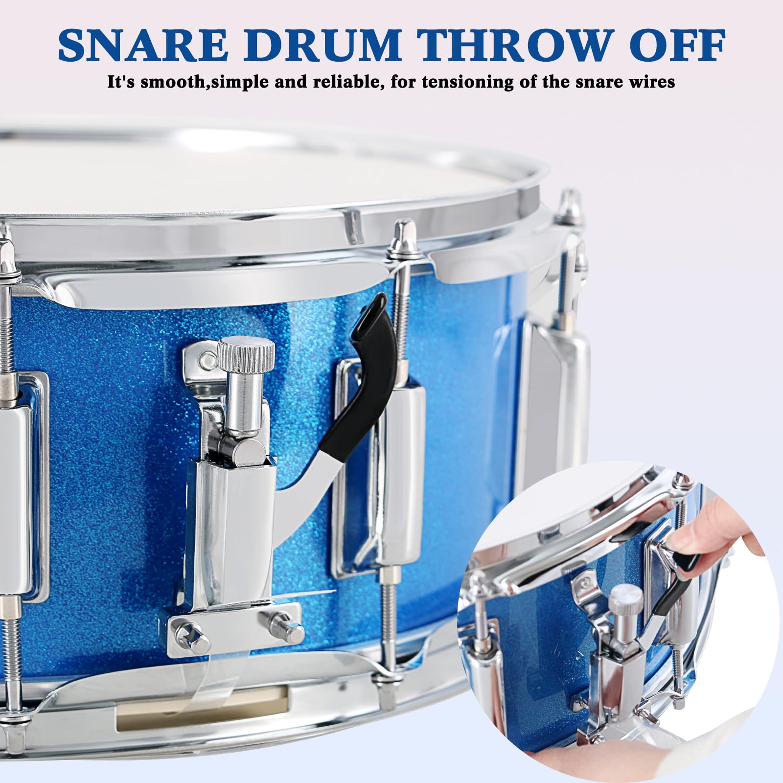 EASTROCK 14x5.5 Inch Snare Drum Set for Beginners - Includes Gig Bag, Drumsticks, Stand, Drum Keys & Coated Drum Head - Blue - Perfect for School Band, Practice & Live Performances