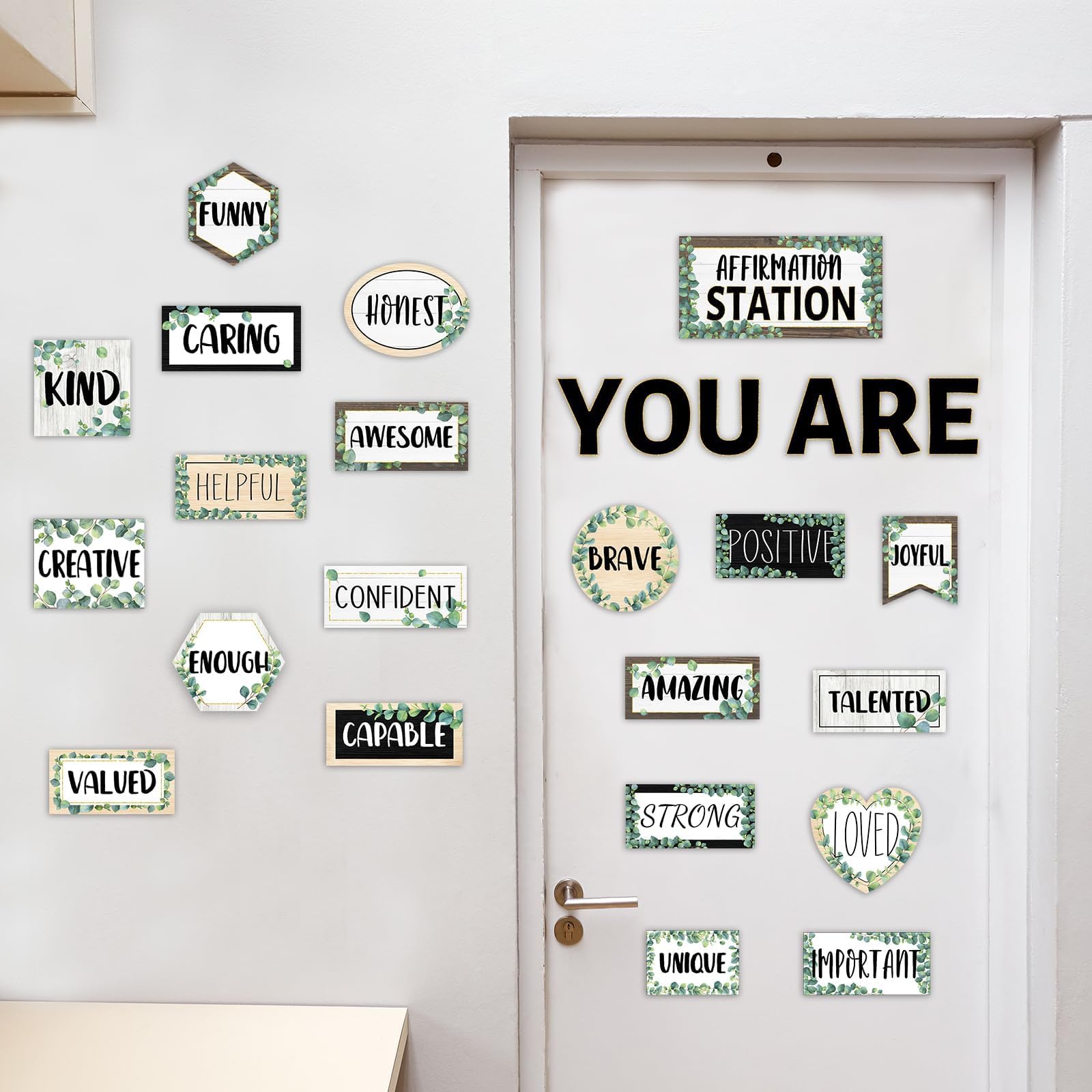 Eucalyptus Bulletin Board Set - Classroom Decor for Teachers & Schools | Inspirational Wall Posters & Cutouts