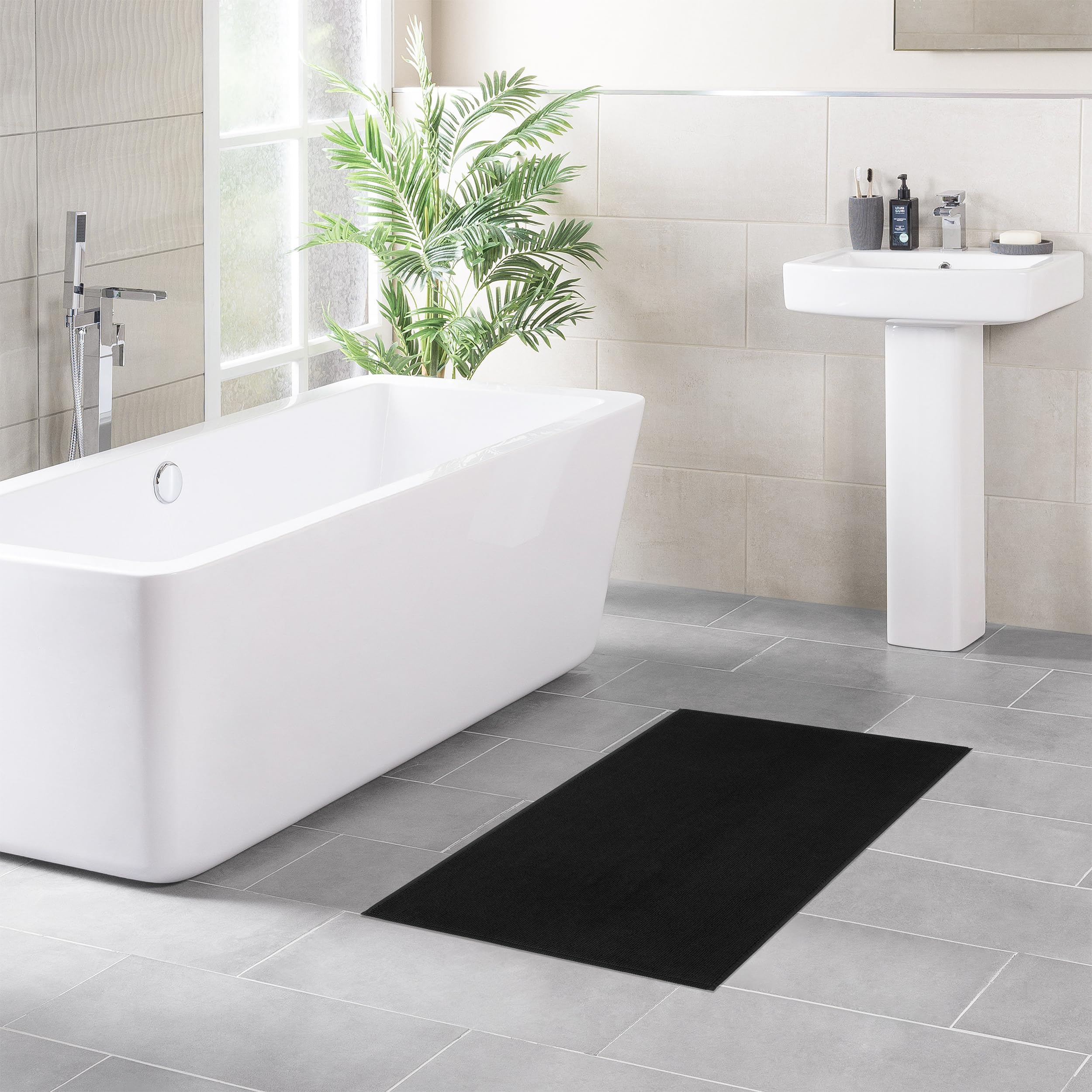 Premium 100% Cotton Bath Rug - Soft Absorbent Non-Slip Bath Mat for Bathroom (20