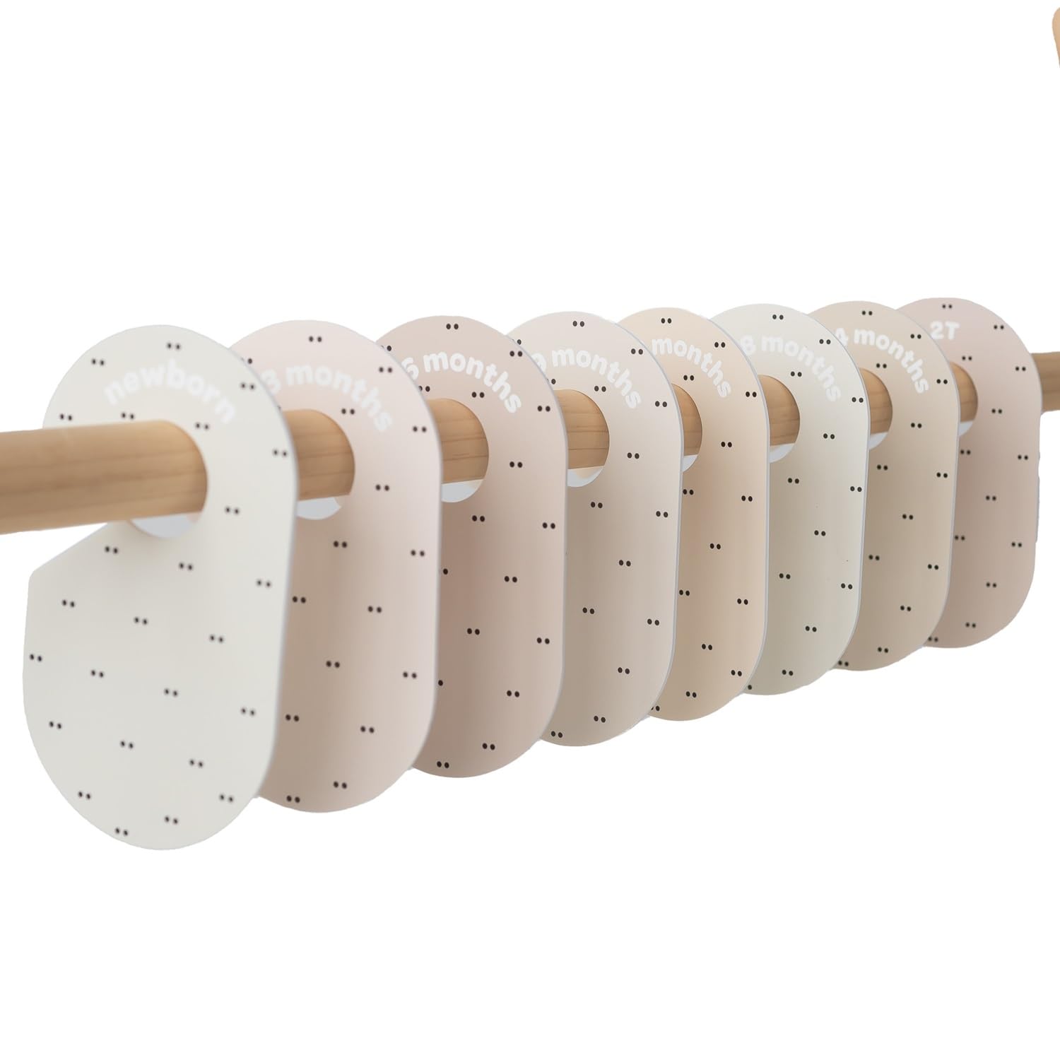 3 Sprouts Baby Closet Organizer - 8-Pack Double-Sided Size Labels for Newborn to 2T Clothing | Nursery & Toddler Closet Organization for Boys & Girls | Perfect for Sorting Baby Clothes by Size and Season