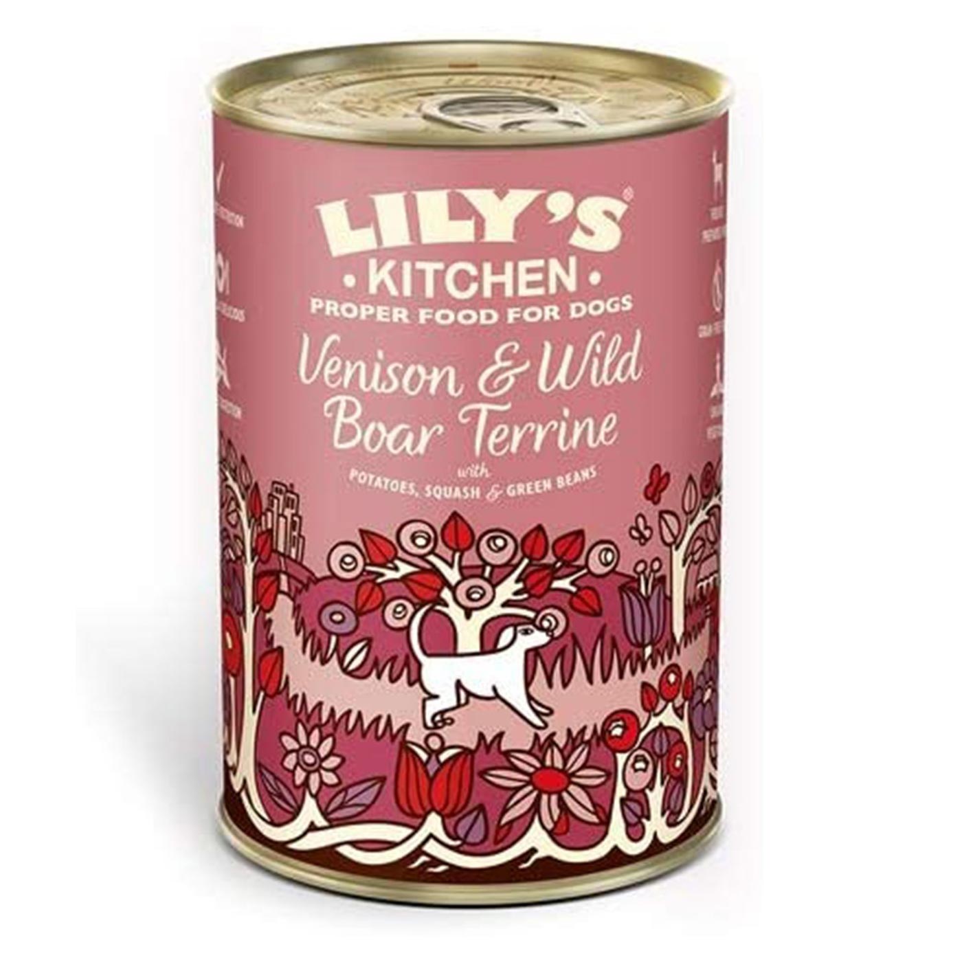 Lily's Kitchen Grain-Free Venison & Wild Boar Terrine Dog Food - 6 Pack | Premium Natural Wet Food for Dogs | Perfect for Sensitive Stomachs & Special Occasions