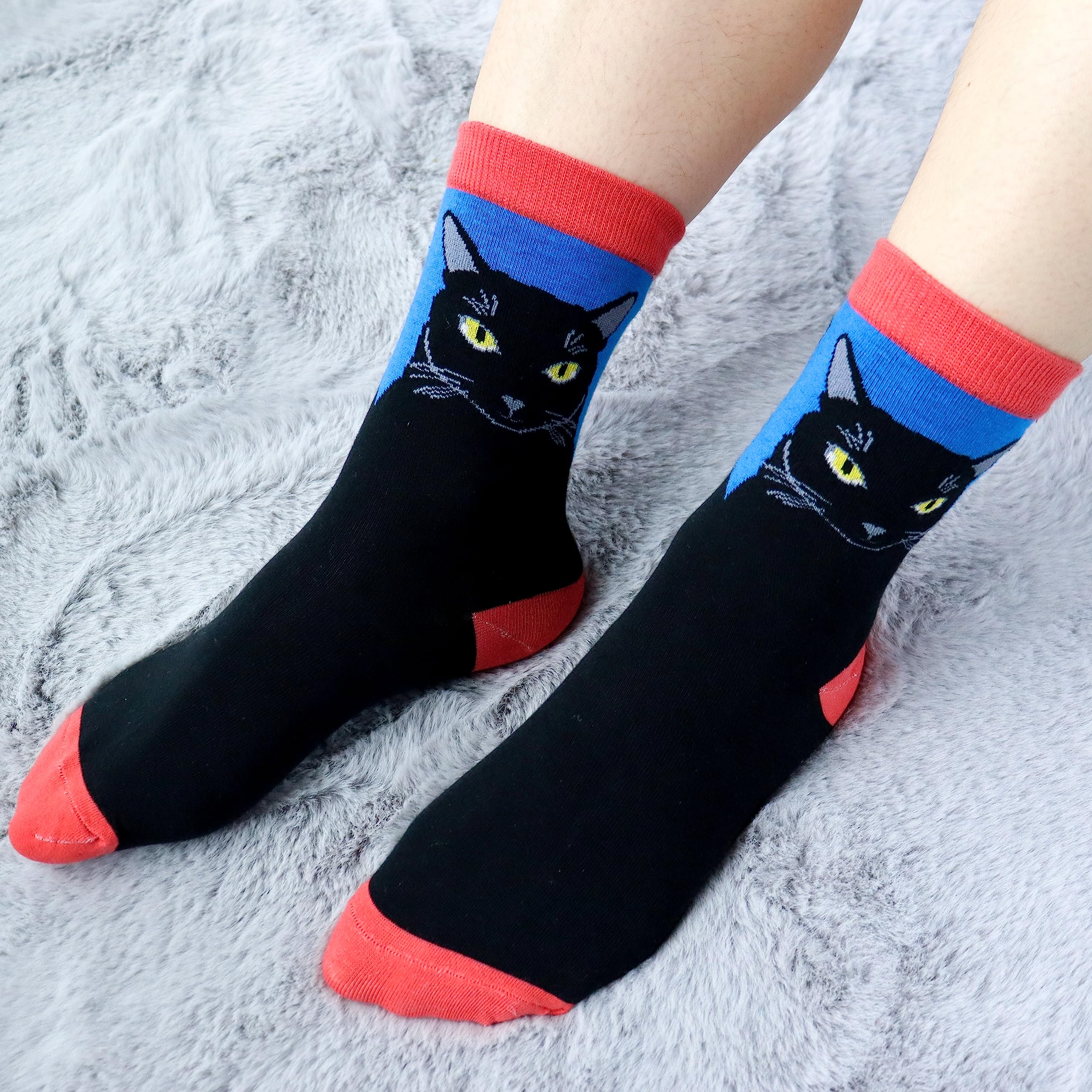 Belloxis Black Cat Socks for Women - Cute & Comfortable Ankle Socks - Perfect Birthday, Christmas & Golf Gifts for Teenage Girls - Great for Casual Wear, Sports & Gift Giving