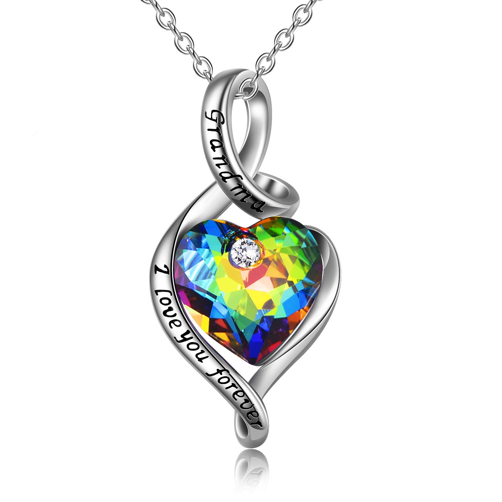 Sterling Silver I Love You Forever Heart Necklace for Women - Sister, Mom, Daughter, Grandma & Nana - Perfect Birthday Gift for Family & Loved Ones | Ideal for Mother's Day, Anniversaries & Special Occasions