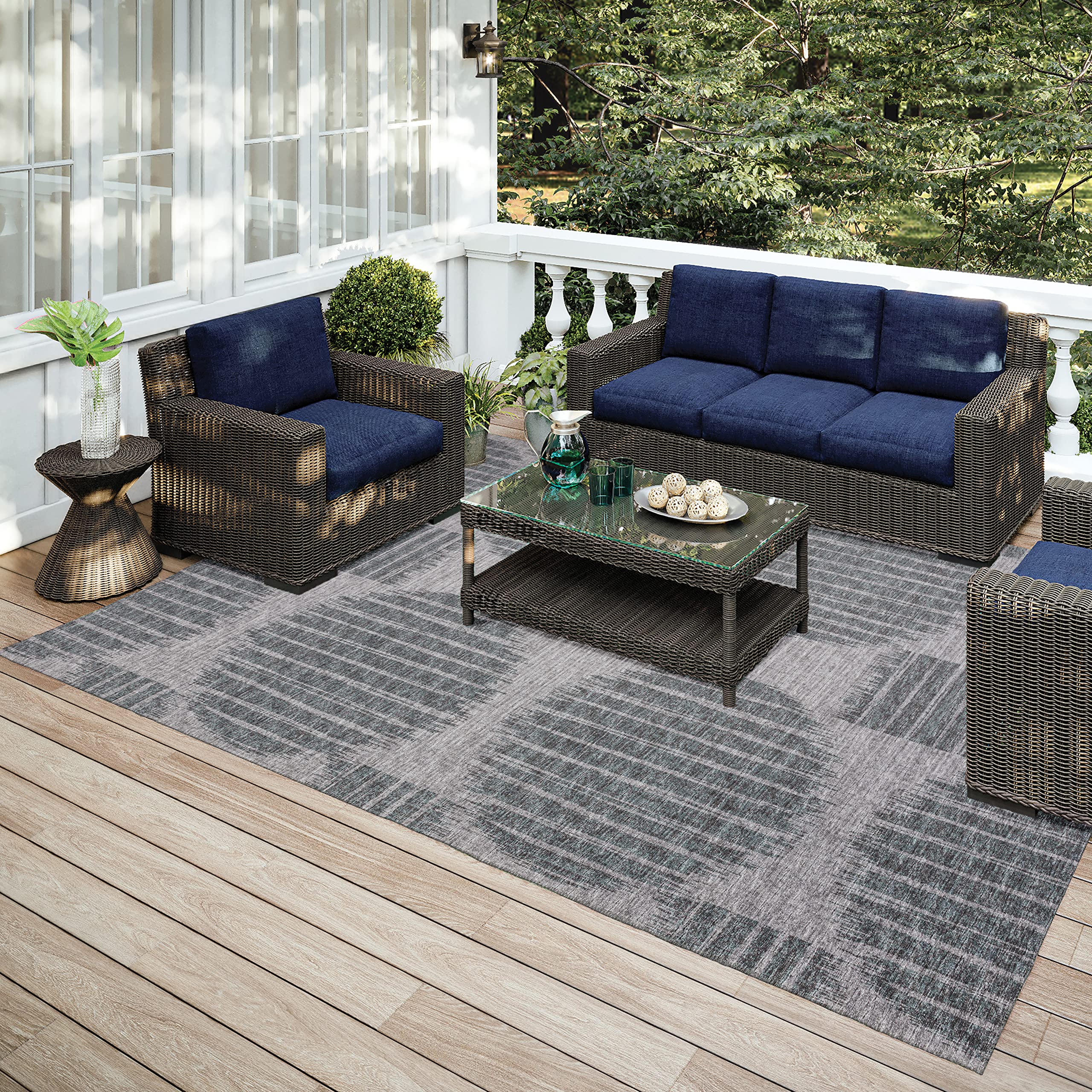 Addison Rugs Yuma AYU43 Shadow 9' x 12' Area Rug - Soft Modern Boho Design for Living Room, Bedroom & Dining Room Decor