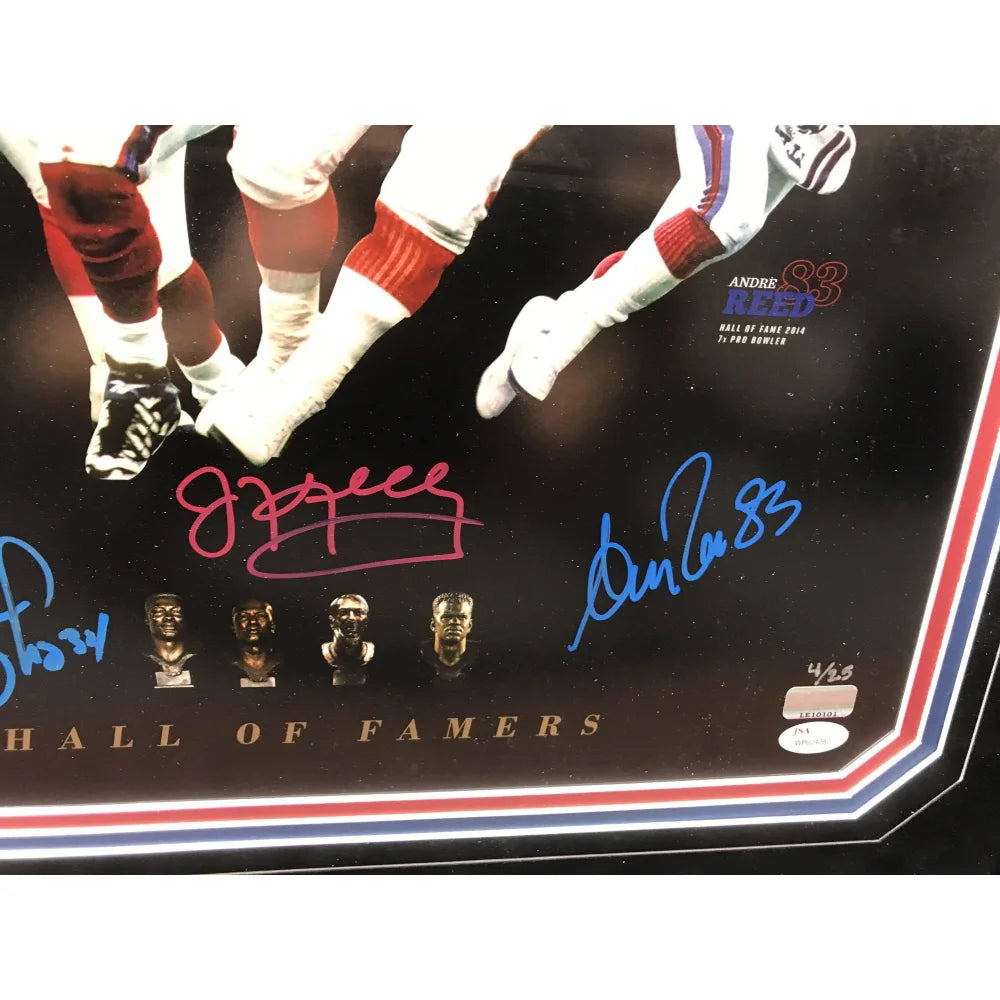 Buffalo Bills Hall of Famers (4) Signed 16x20 Framed Limited Edition #D/25 with JSA COA - Perfect for Sports Memorabilia Collectors & Bills Fans