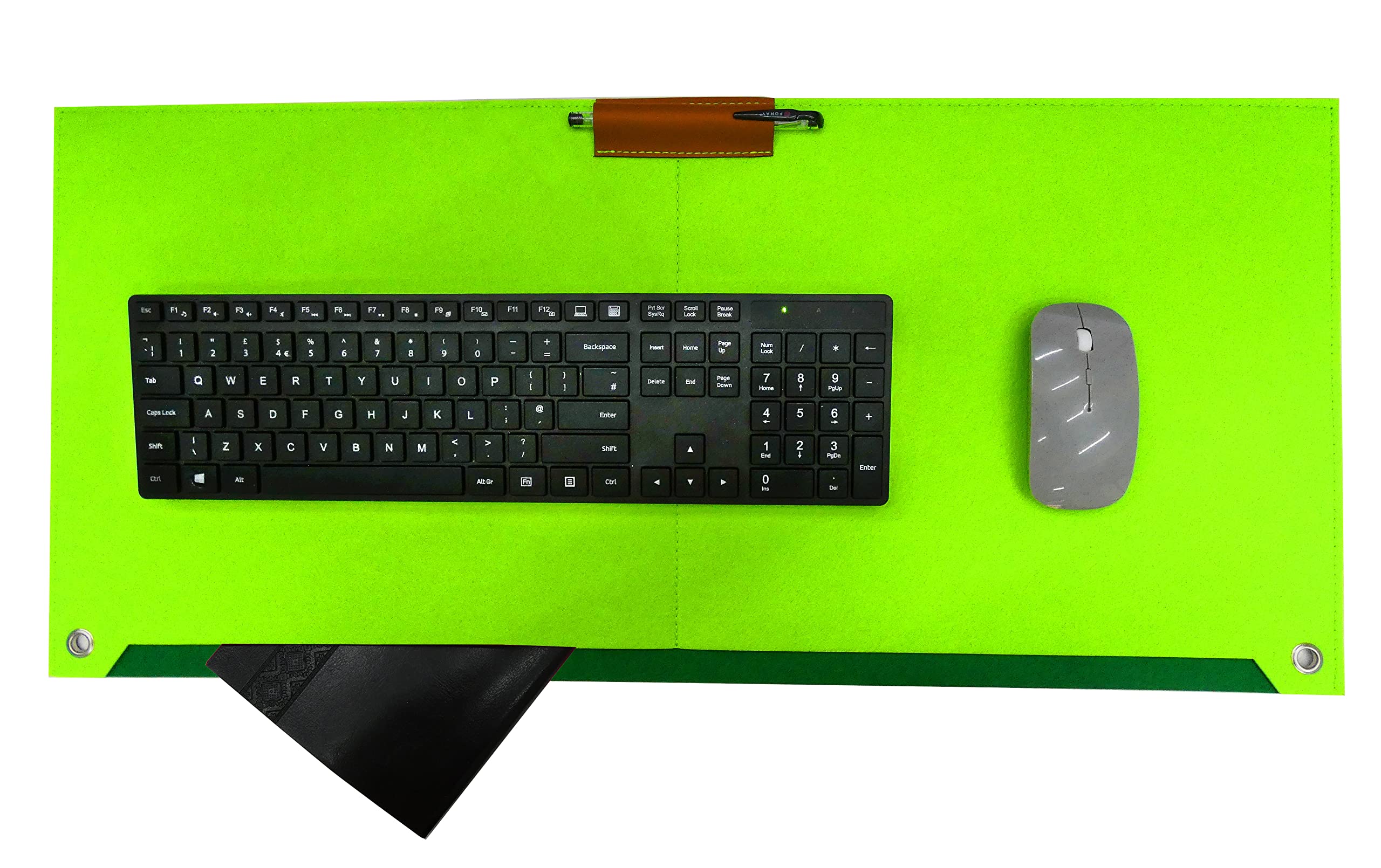 Premium Felt Desk Mouse Pad - Green & Black Ergonomic Non-Slip Surface for Office, Gaming & Home Workspace Comfort