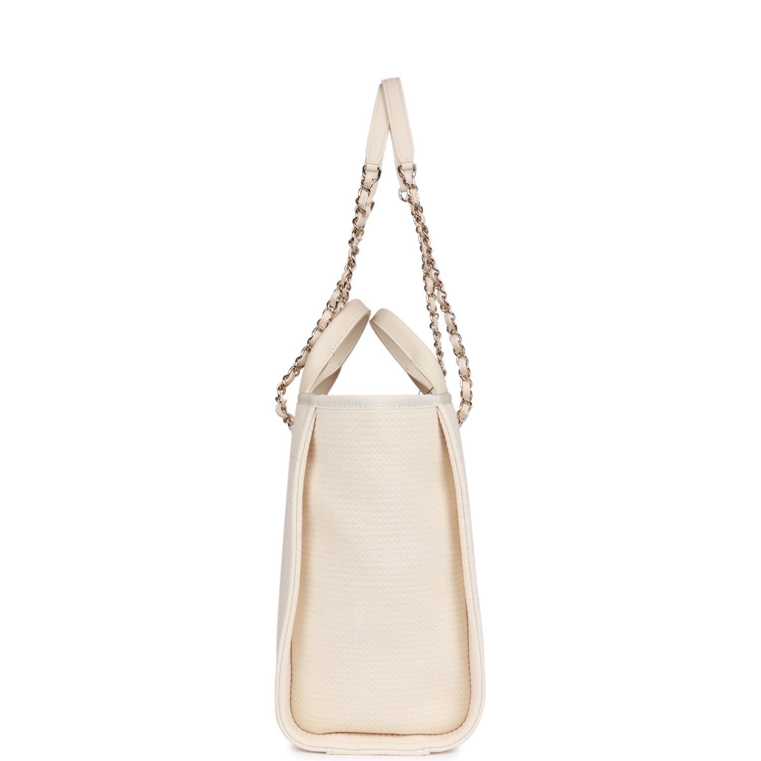 Chanel Large Deauville Shopping Bag - White Boucle Leather Tote with Light Gold Hardware | Luxury Designer Handbag for Women, Perfect for Travel, Work & Everyday Use