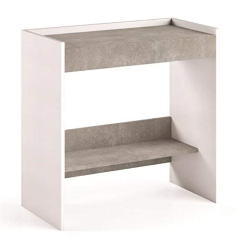 Casabianca Modern Lulu Engineered Wood Italian Extendable Office Desk in Gray - Stylish Home Office Furniture for Small Spaces & Work from Home Setup