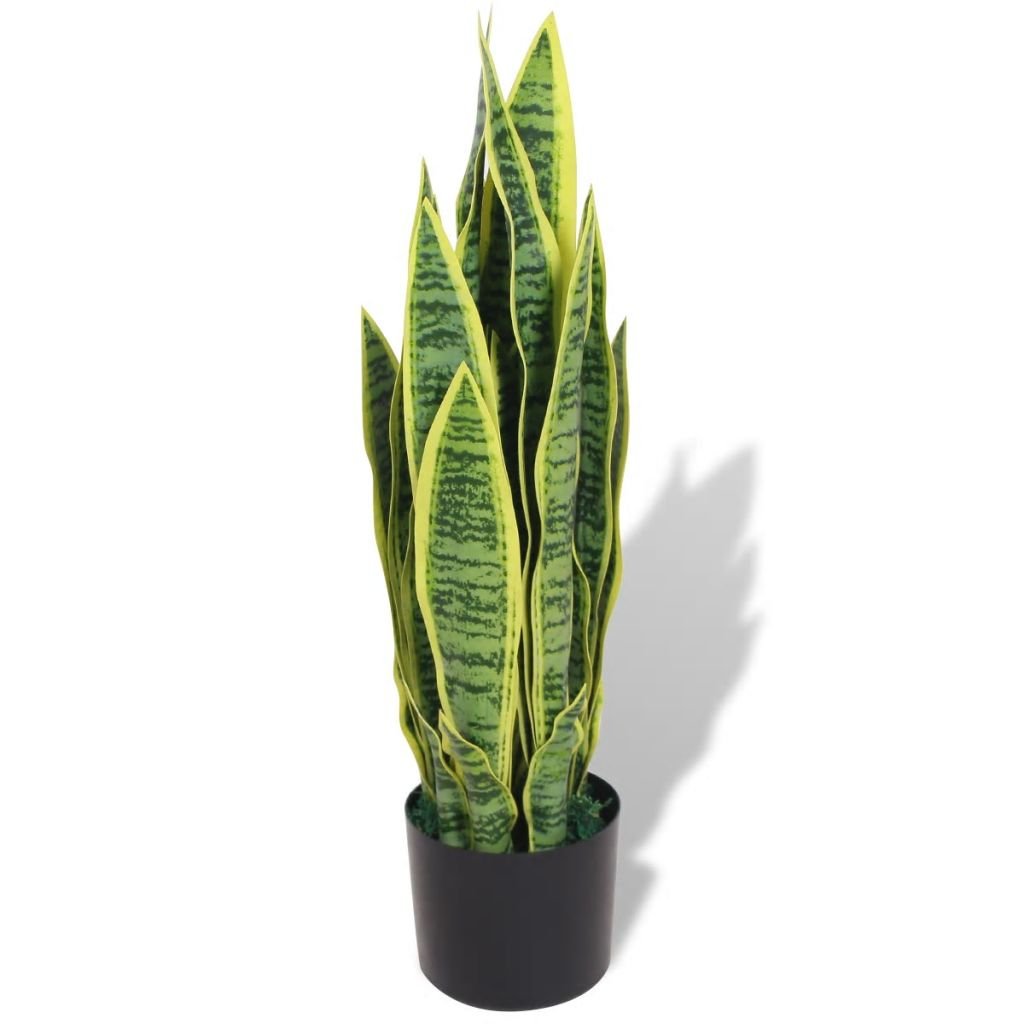 Tidyard 25.6 Inch Artificial Sansevieria Plant in Pot - Realistic Fake Snake Plant with Green Leaves for Home & Office Decor - Perfect Indoor Outdoor Houseplant for Living Room, Bedroom, Balcony or Patio