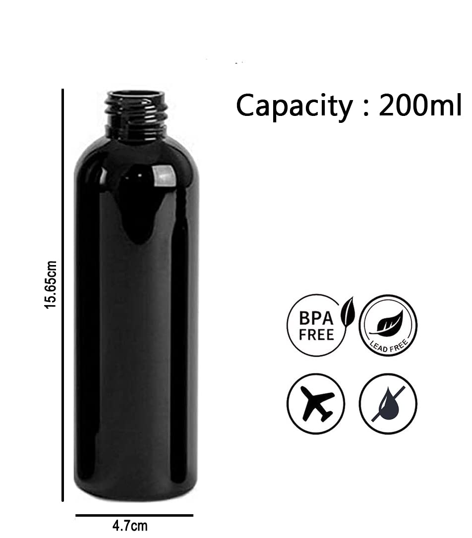 PHARCOS 5-Pack Black Pump Dispenser Bottles for Lotion, Cream, Liquid, Shampoo & Hand Soap - Leakproof Bathroom & Kitchen Organizer for Countertop Storage