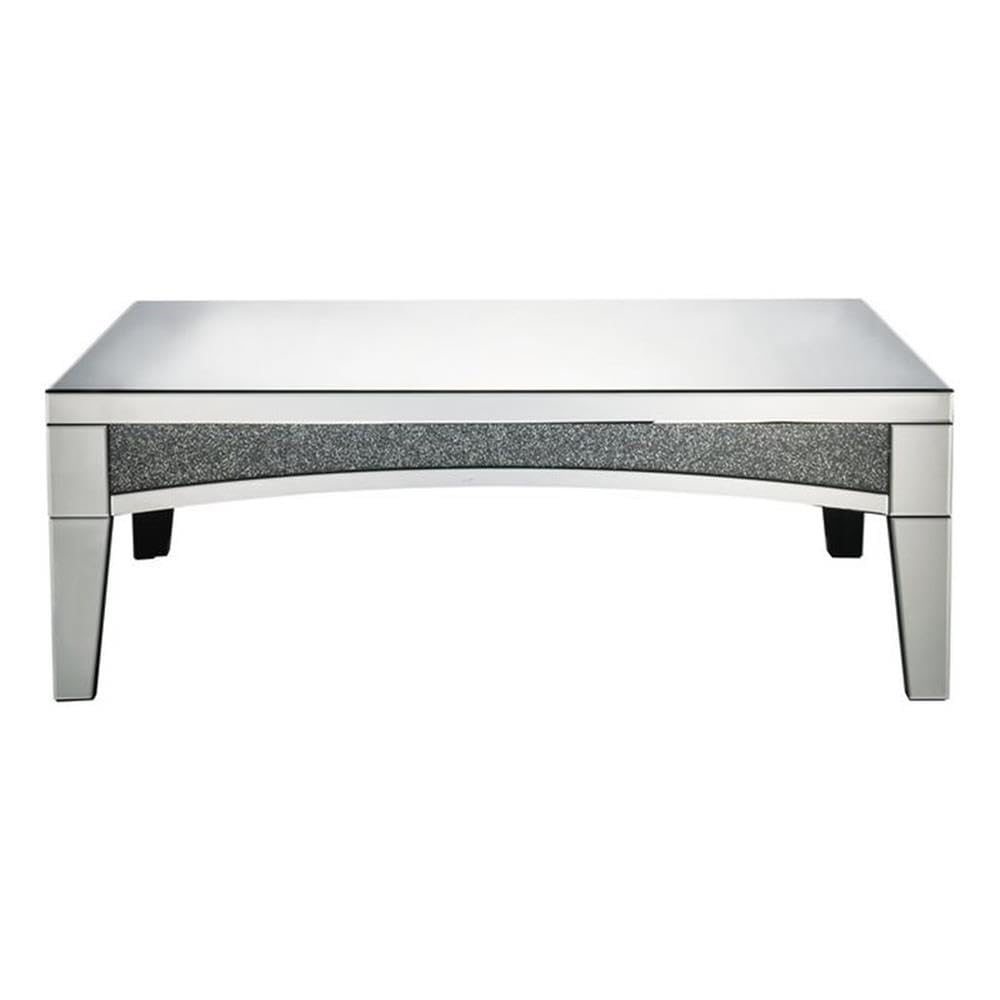 Acme Nowles Rectangular Mirrored Top Coffee Table - Modern Glass End Table for Living Room, Bedroom & Office Decor