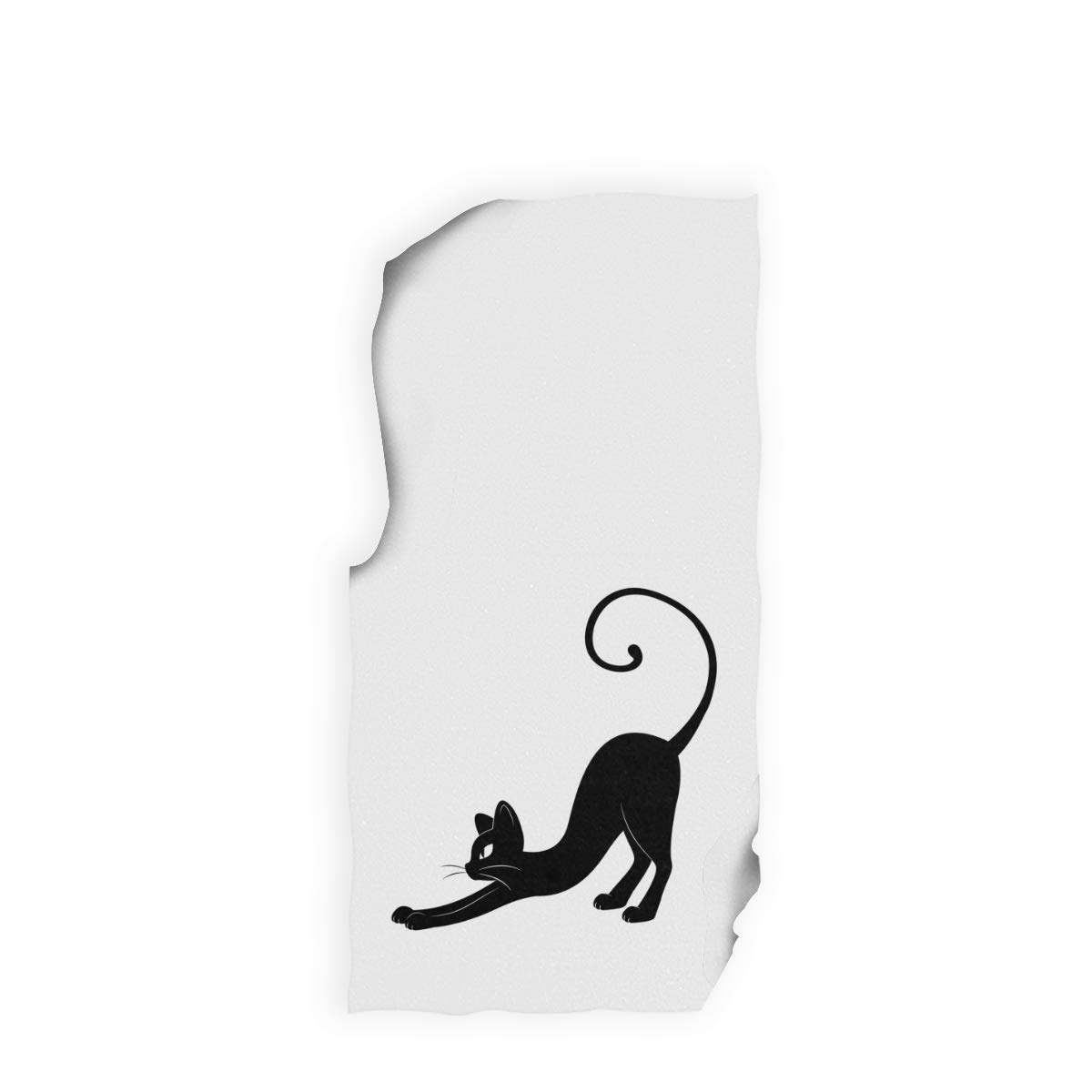 Black Cat Silhouette Hand Drawing Towel - 30 x 15 Inch Lightweight Soft Absorbent Hand Towel for Bathroom & Kitchen - Perfect for Halloween Decor, Cat Lover Gifts and Themed Home Accessories