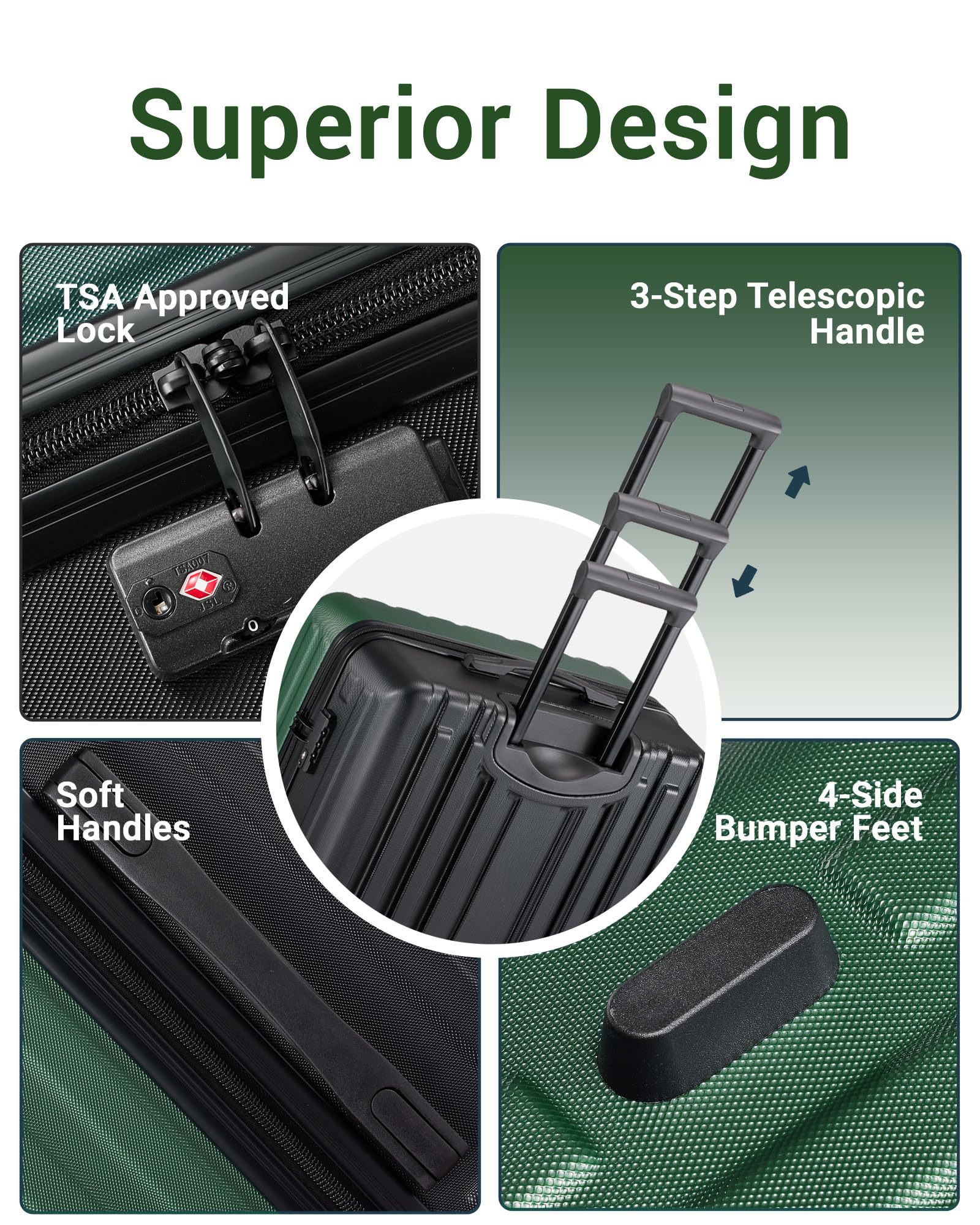 2-Piece Lightweight Hardside Luggage Set with 360° Spinner Wheels - 20