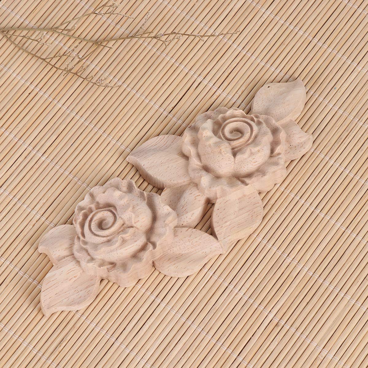 Handmade Rose Carving Wooden Chips - Natural Home Decor Wood Slices for DIY Crafts, Wall Art, Wedding Centerpieces & Rustic Decorations