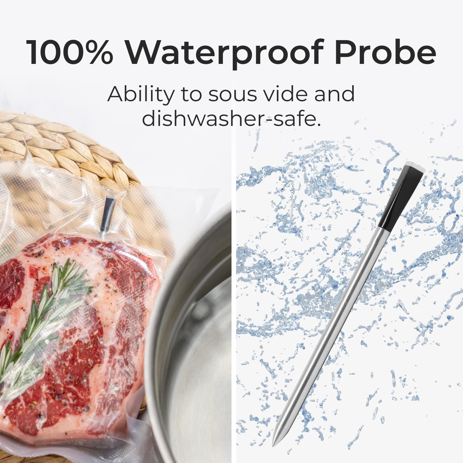 MEATER SE: Smart Bluetooth Meat Thermometer with Long-Range Wireless Probe - Dual Sensors & Guided Cook System for Oven, Grill, Smoking, BBQ & Air Fryer | Perfect for Home Chefs & Outdoor Cooking | Black Charger Included