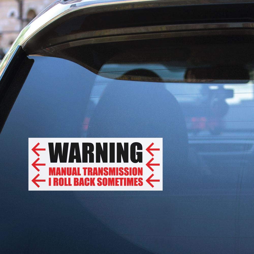 Funny Manual Transmission Warning Sticker Decal - Shift Like a Pro Car Accessory for Gearheads & Stick Shift Enthusiasts | Perfect for Cars, Trucks, Garages & Workshops