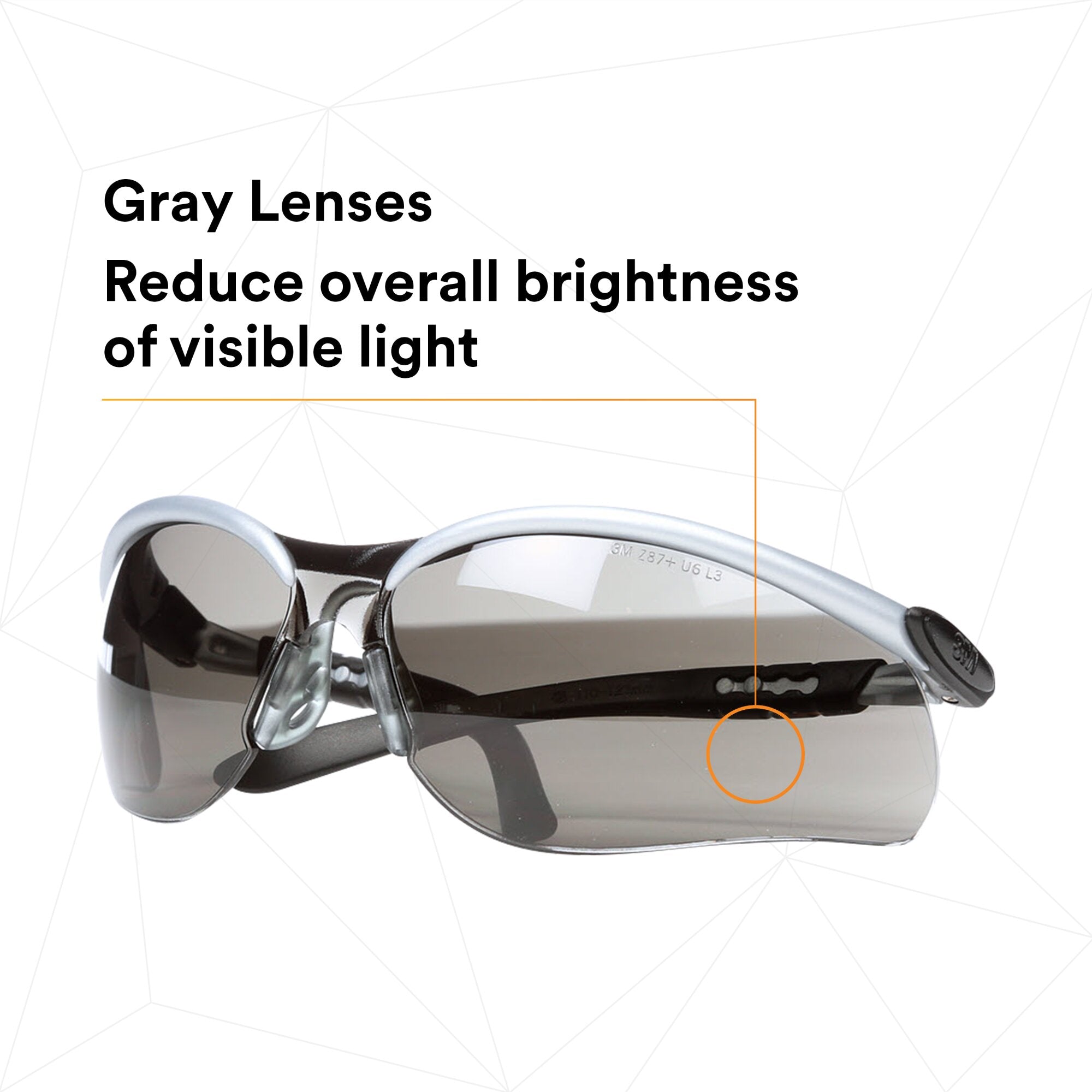 3M BX Protective Eyewear 11381 00000 20 - Grey Anti-Fog Safety Glasses with Silver/Black Frame - Ideal for Construction, Lab Work & Industrial Safety Use