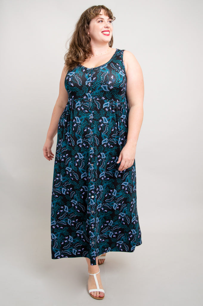 Liane Sleeveless Bamboo Dress in Fantasia Print - Breathable Summer Dress for Beach Vacation & Casual Outings