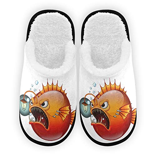 Men's & Women's Plush Pufferfish Slippers - Ultra Soft Coral Fleece Lining for Indoor & Outdoor Comfort - Perfect for Home, Spa, and Relaxation