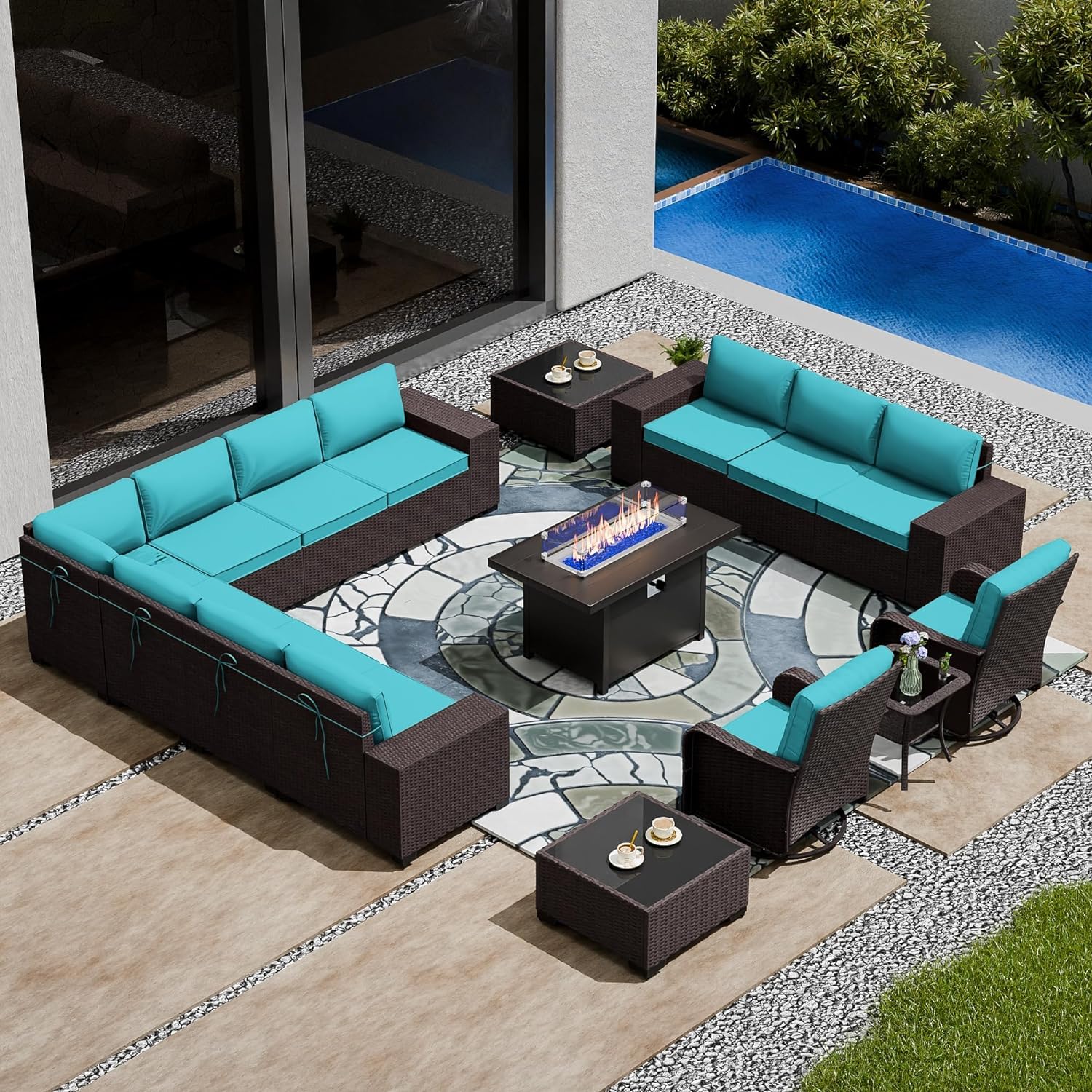 16-Piece Outdoor Patio Furniture Set with ETL Approved 45