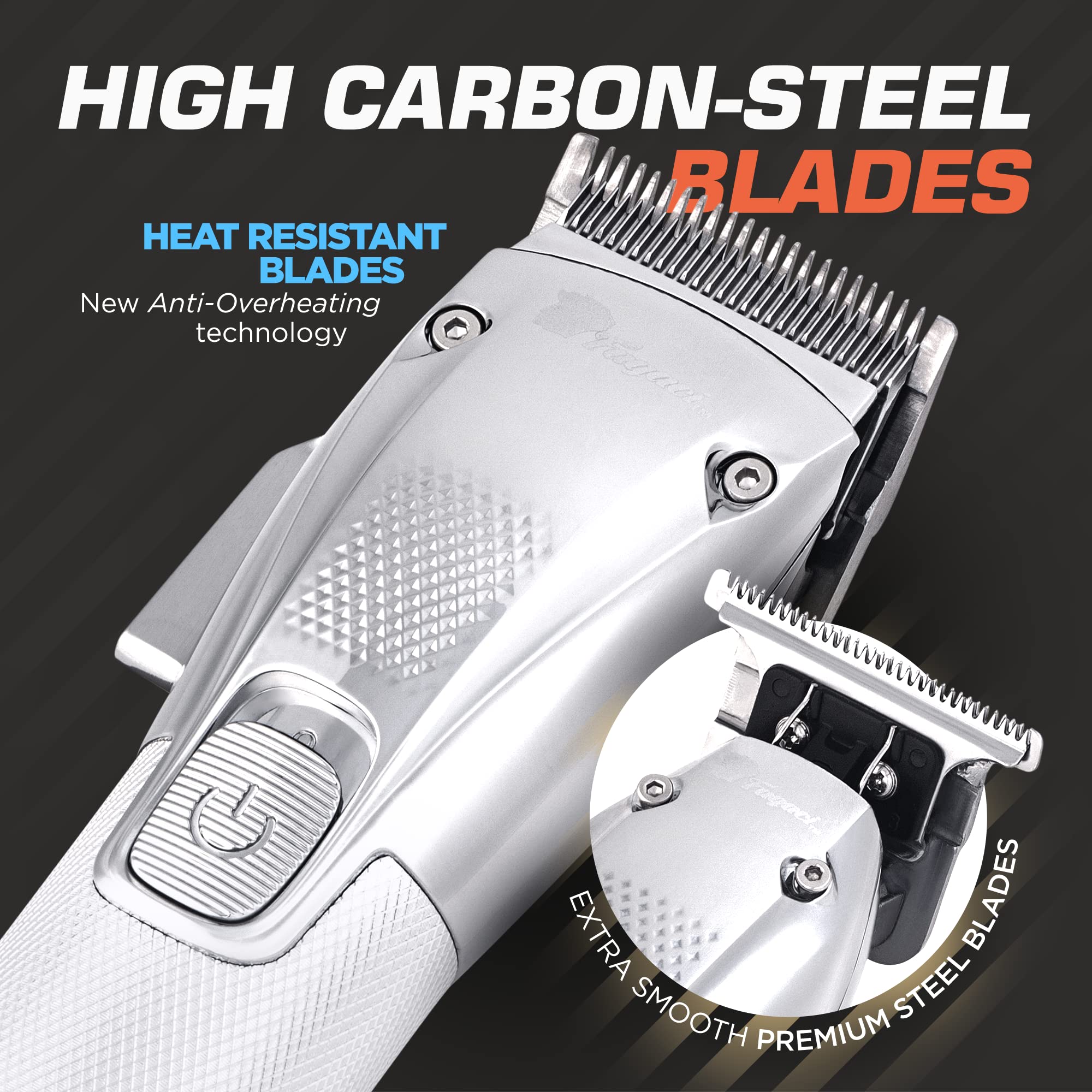 Professional Hair Clippers for Men - Cordless Barber Clippers & Trimmers Set with Turbo Power & Precise Cutting - Haircut Kit for Home & Salon Use - Perfect for Fades, Buzz Cuts & Styling