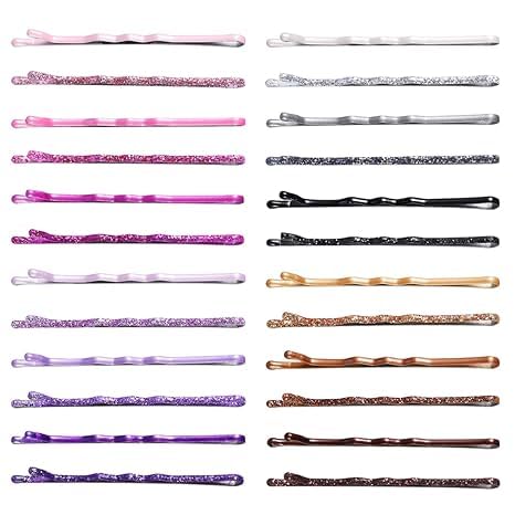 EPARTY 96pcs Metallic Gradient Colorful Shiny Hairpins Set - Middle Size Bobby Pins & Barrettes Hair Clips for Women & Girls - Perfect for Parties, Weddings, Prom and Everyday Styling (Shiny Clips)