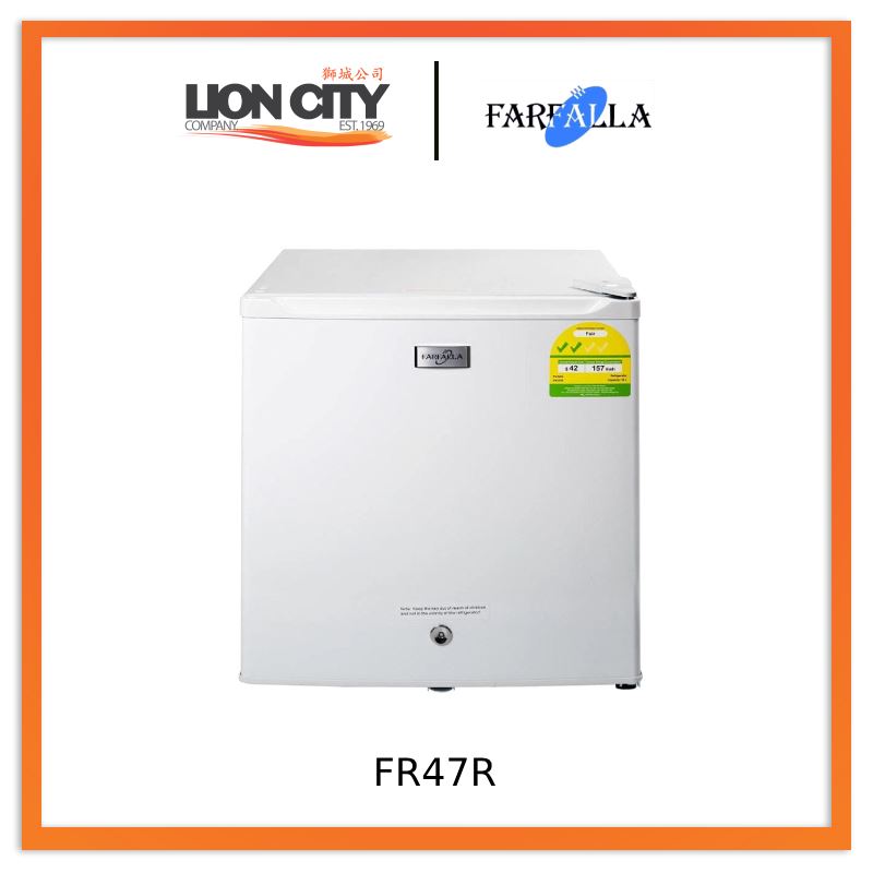Farfalla 46L Mini Bar Fridge FR47R - Compact Refrigerator for Home, Office, Dorm & Small Spaces - Perfect for Beverages, Snacks & Beauty Products Storage