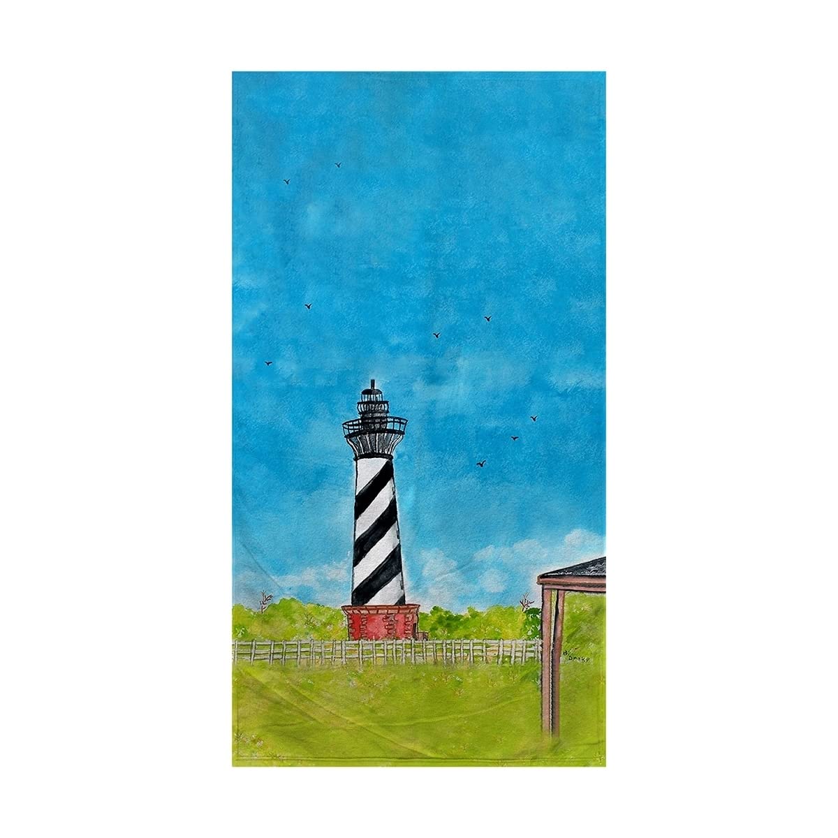 Betsy Drake Hatteras Lighthouse NC Beach Towel - Large 100% Cotton Quick-Dry Towel for Pool, Beach, Gym & Travel | Coastal Decor Gift for Lighthouse Lovers