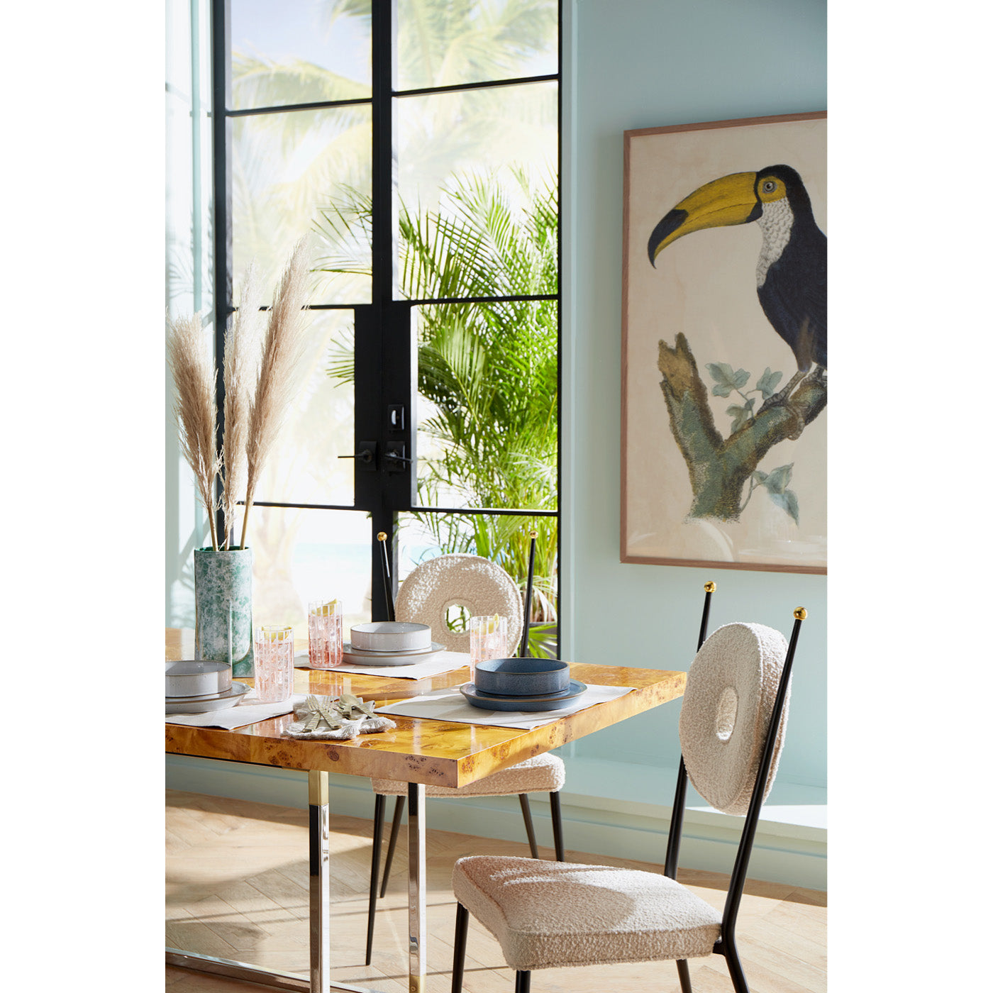 Modern Bond Dining Table - Solid Wood Kitchen Table for 6 - Perfect for Family Dinners & Entertaining Guests