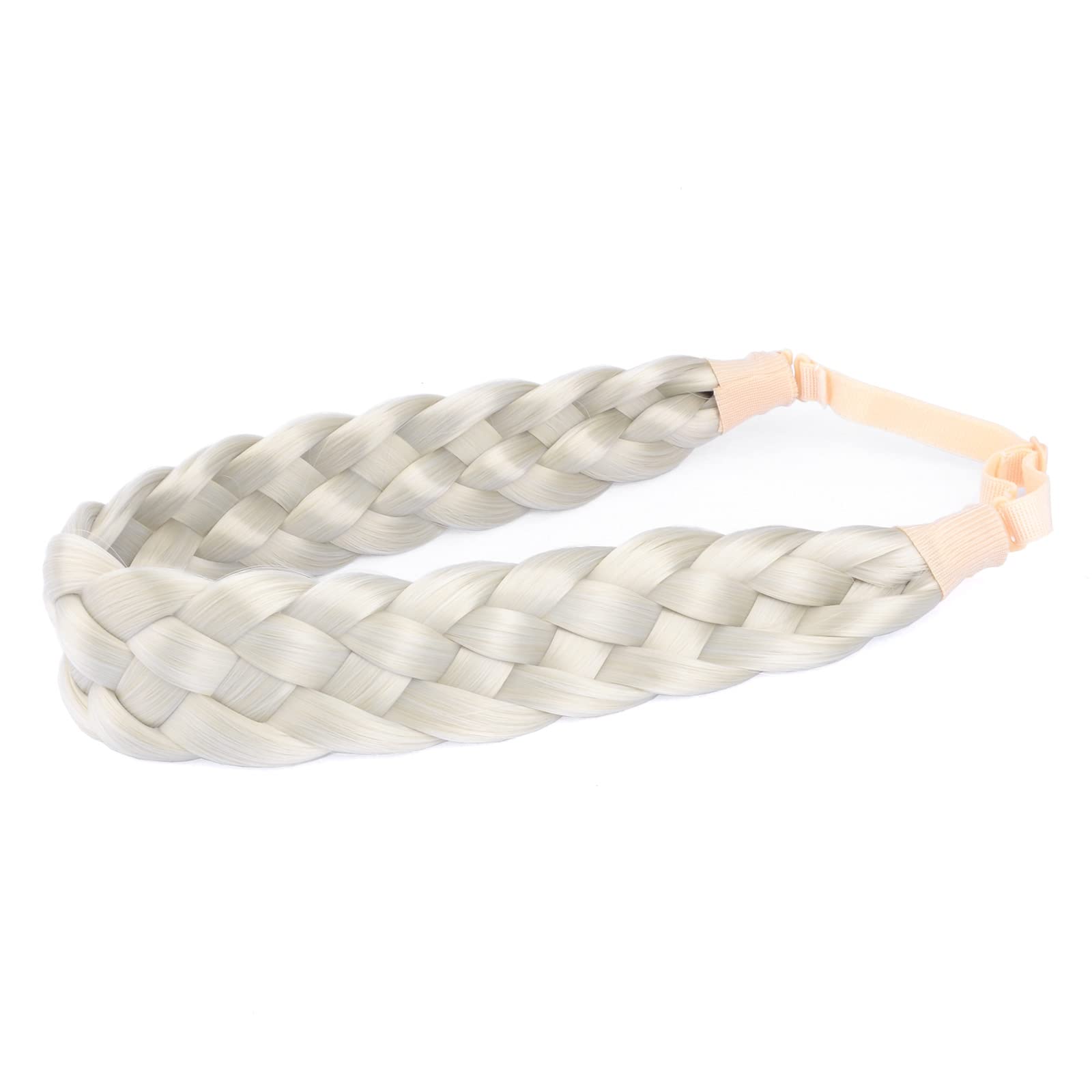 5 Strands Synthetic Hair Braid Headband for Women & Girls - Light Ash Blonde Hair Accessory | Perfect for Parties, Weddings & Everyday Styling