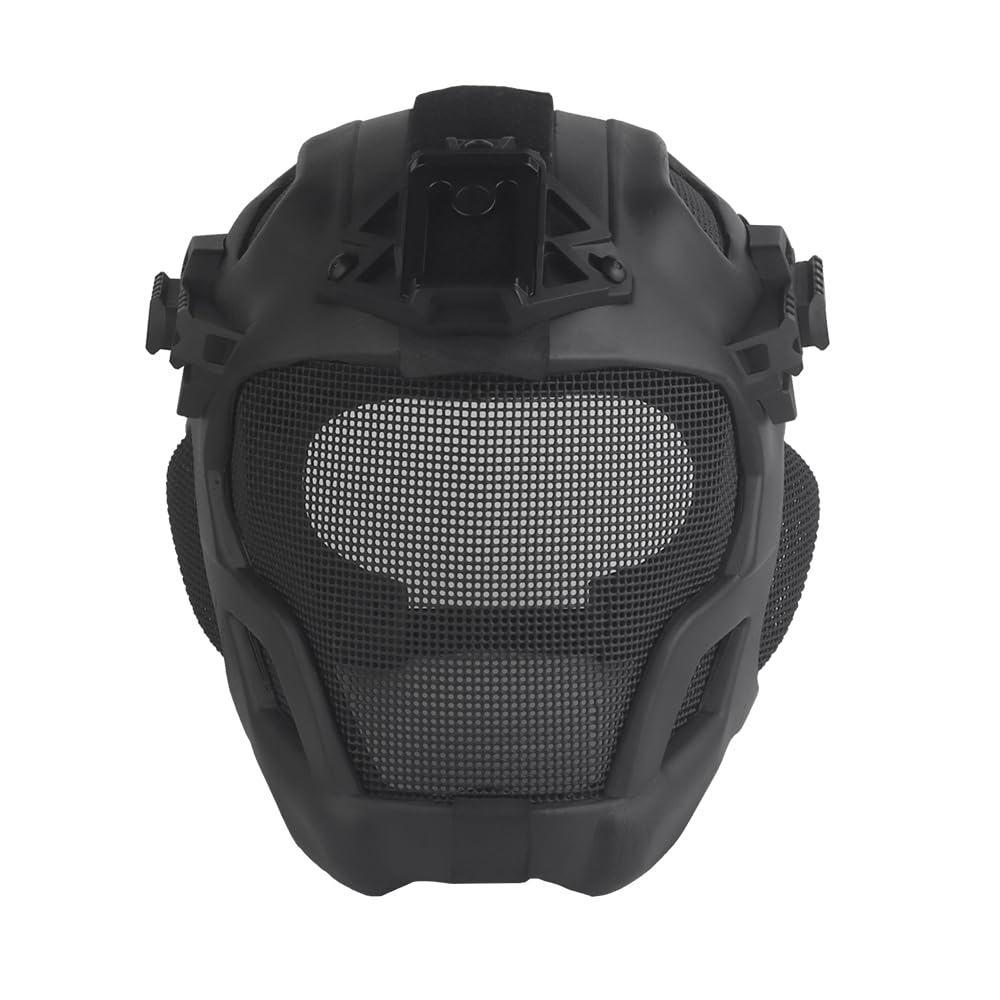 Tactical Airsoft Helmet with Built-in HD Headset & Anti-Fog Fan - High-End Paintball Full Face Mask for Outdoor Airsoft, CS Games & Military Simulation