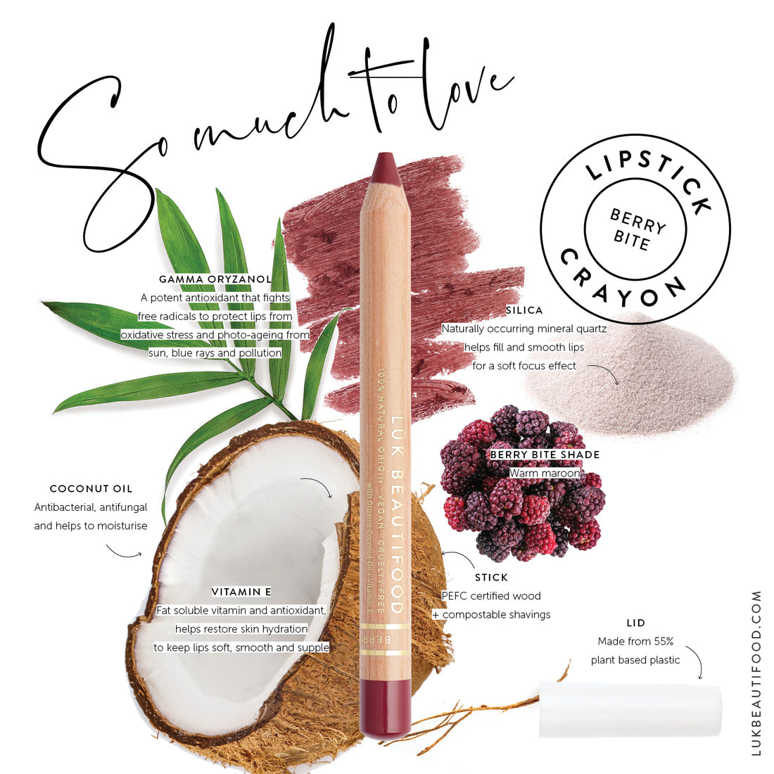 Natural Lipstick Crayon in Berry Bite - Vegan, Long-Lasting Matte Lip Color - Perfect for Everyday Wear & Special Occasions