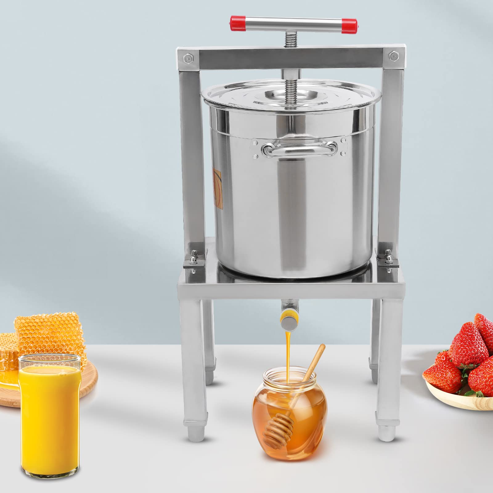 LYNICESHOP Large Manual Fruit Wine Press - Grape, Apple, Honey & Beeswax Extractor for Cider Making, Beekeeping & Home Brewing | Perfect for Winemaking, Juice Extraction & DIY Craft Projects