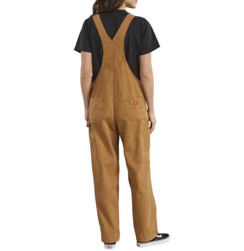 Dickies Women's Brown Duck Bib Work Overall FB206 - Durable Workwear for Women, Comfortable & Stylish - Perfect for Construction, Farming, and Outdoor Activities