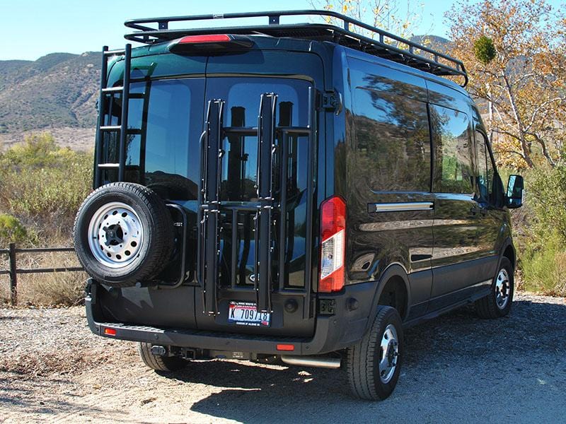Aluminess Heavy Duty Bike Rack for Ford Transit - Rear Door Mounted 2-Bike Carrier - Perfect for Camping, Road Trips & Outdoor Adventures