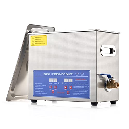 CREWORKS 1.6 Gallon Ultrasonic Cleaner with Heater & Timer - 180W Professional Jewelry, Watch, and Eyeglass Cleaning Machine with Digital Control - Perfect for Home, Jewelry Stores, and Optical Shops