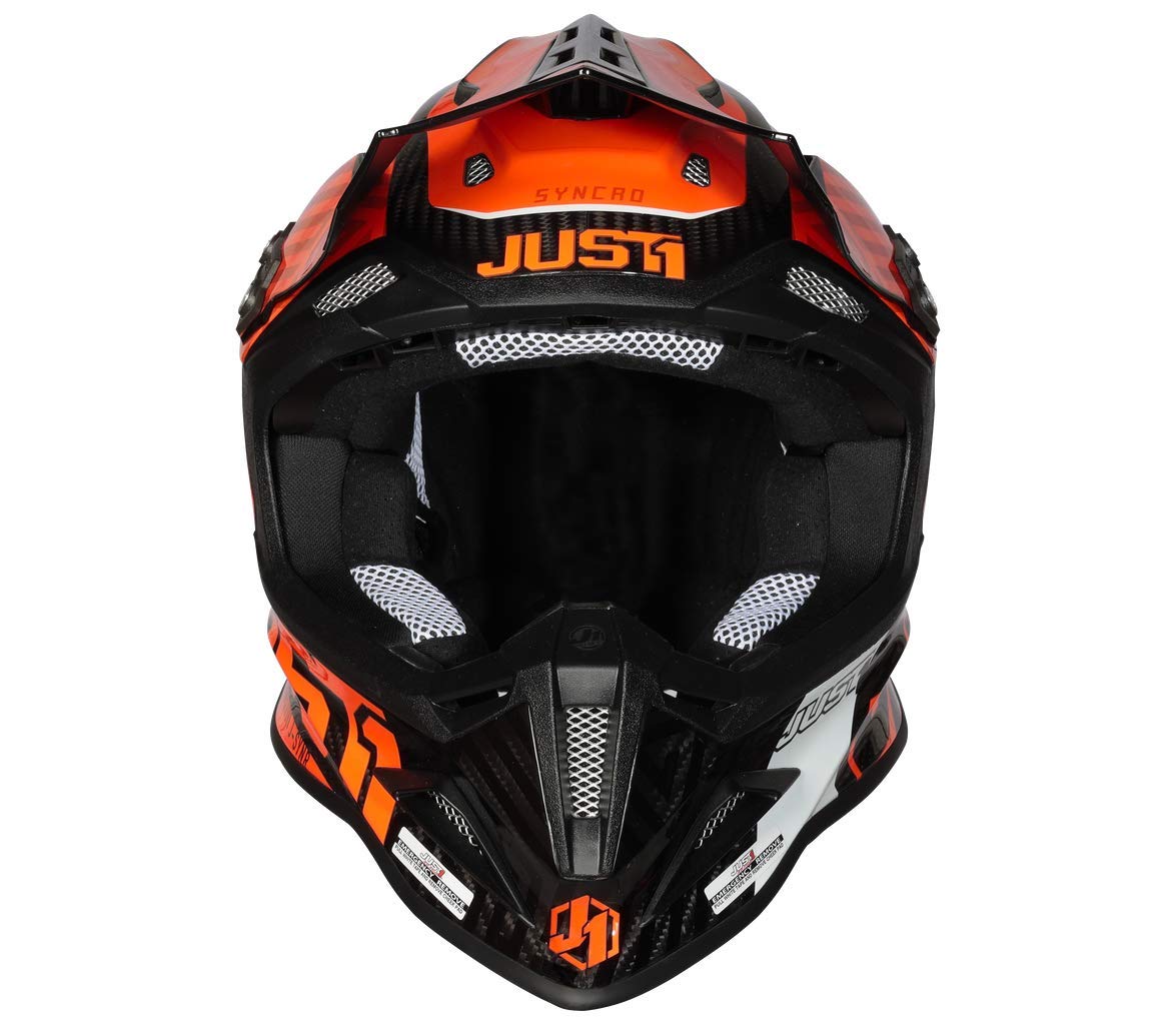 Just1 Racing J12 Syncro Carbon Fiber MX Off-Road Motocross Helmet - Lightweight & Durable for Trail Riding, Motocross Racing & Adventure Biking