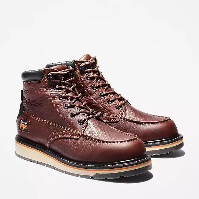 Gridworks 6 Inch Soft Toe Waterproof Brown Work Boots - Durable & Comfortable for Construction, Hiking & Outdoor Work
