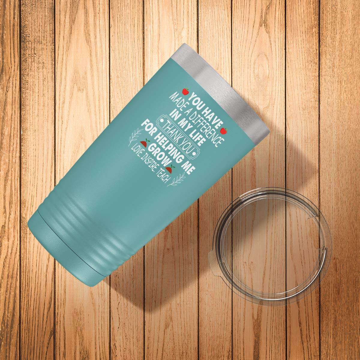 20oz Teal Insulated Tumbler - Thank You Teacher Coffee Cup for Back to School - Perfect for Classroom, Office & Gift Giving