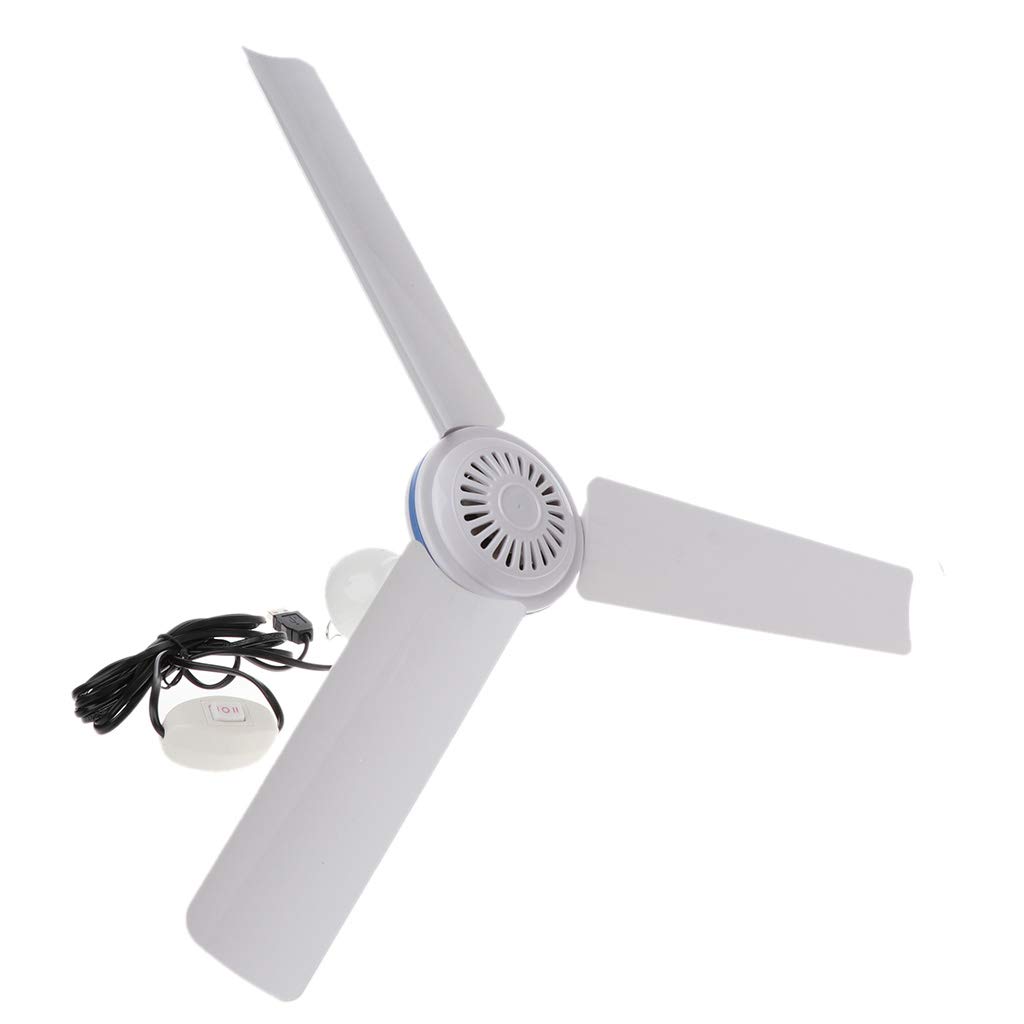 5V USB Ceiling Fan - Portable Hanging Fan for Camping & Tents | Bed & Camper Use