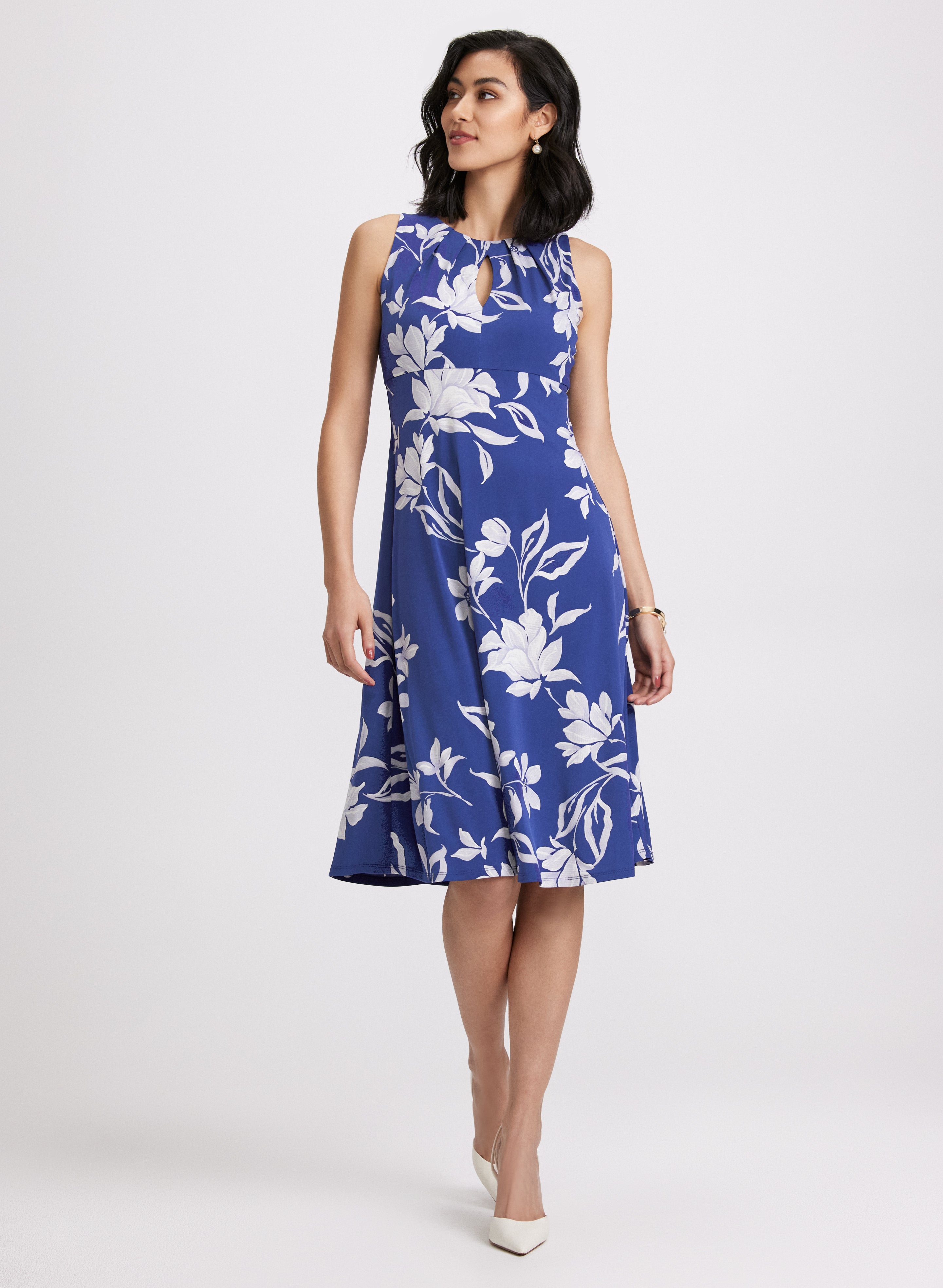 Floral Midi Dress for Women - Summer Boho Flowy Dress with Pockets - Perfect for Beach, Vacation & Date Night